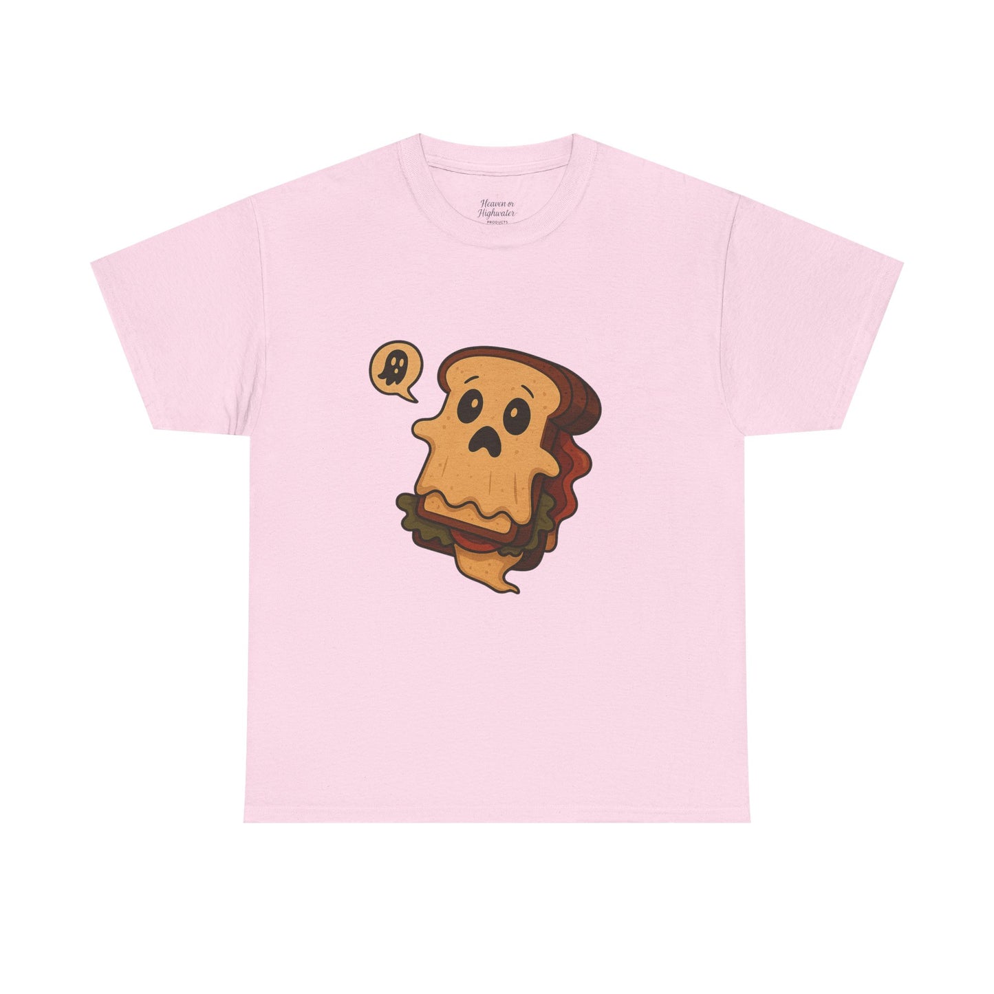 Ghostly Grilled Cheese Tee, Fun T-Shirt for Food Lovers, Cute Halloween Apparel, Unisex Graphic Tee for Kids & Adults