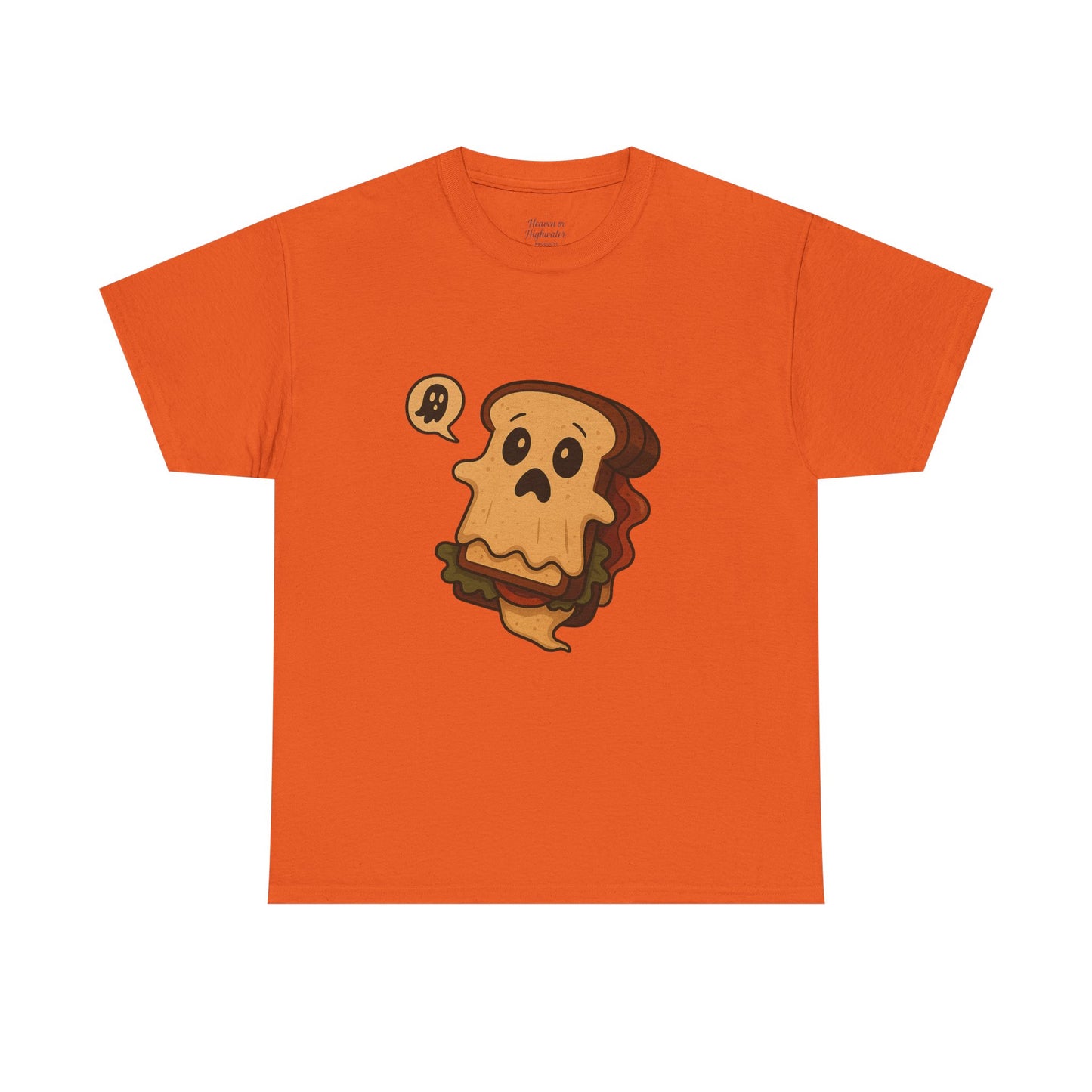 Ghostly Grilled Cheese Tee, Fun T-Shirt for Food Lovers, Cute Halloween Apparel, Unisex Graphic Tee for Kids & Adults