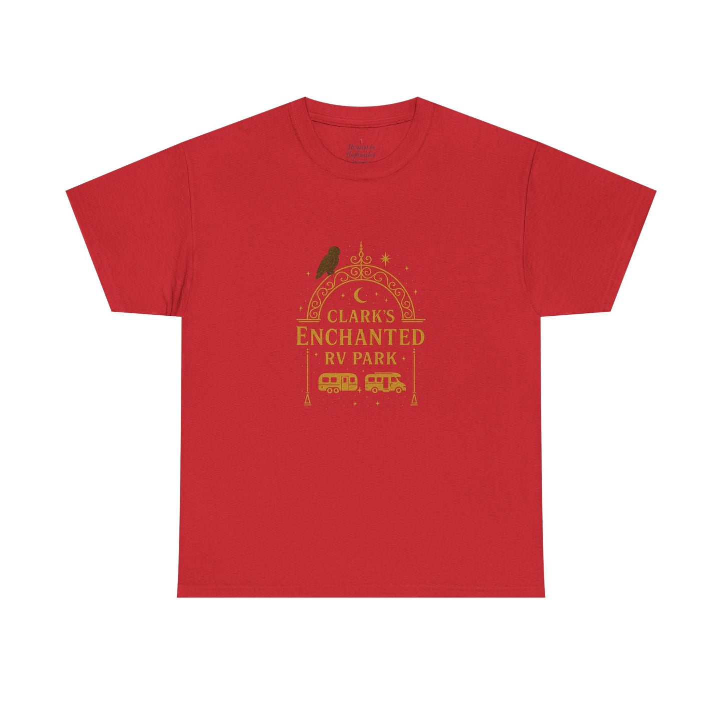 Enchanted RV Park Tee - Adventure Awaits, Unisex Heavy Cotton Tee, Nature Lover Gift, Travel Shirt, Campfire Friends Wear