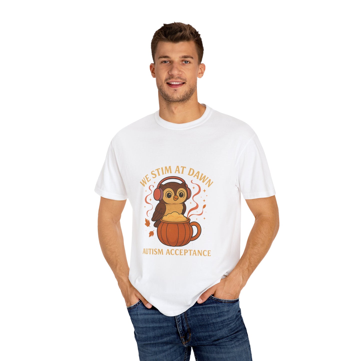 Autism Acceptance T-Shirt, We Stim at Dawn Tee, Cute Quirky Tee, Gift for Neurodiversity, Unisex Youth Adult Apparel