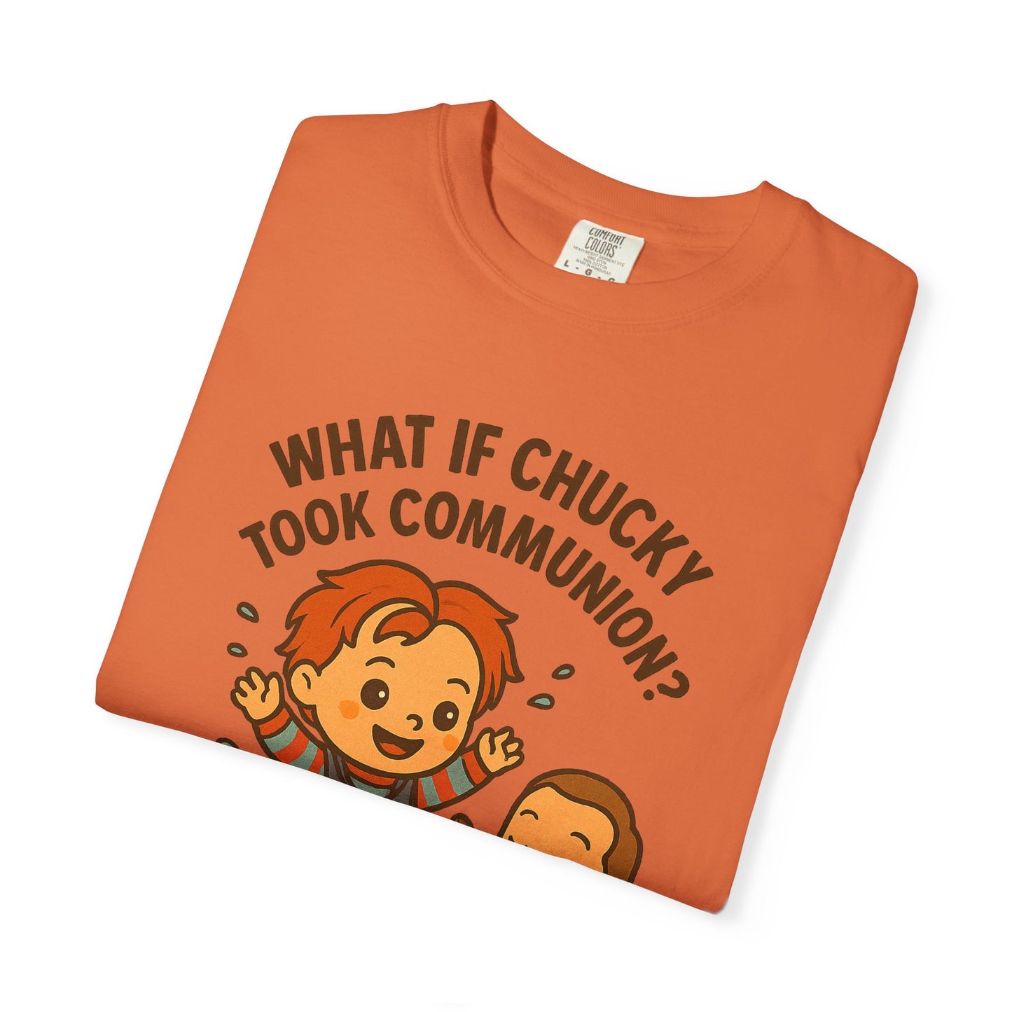 Baptism Humor T-Shirt, Funny Religious Tee, Unisex Gift, Cute Chucky Design, Perfect for Celebrations