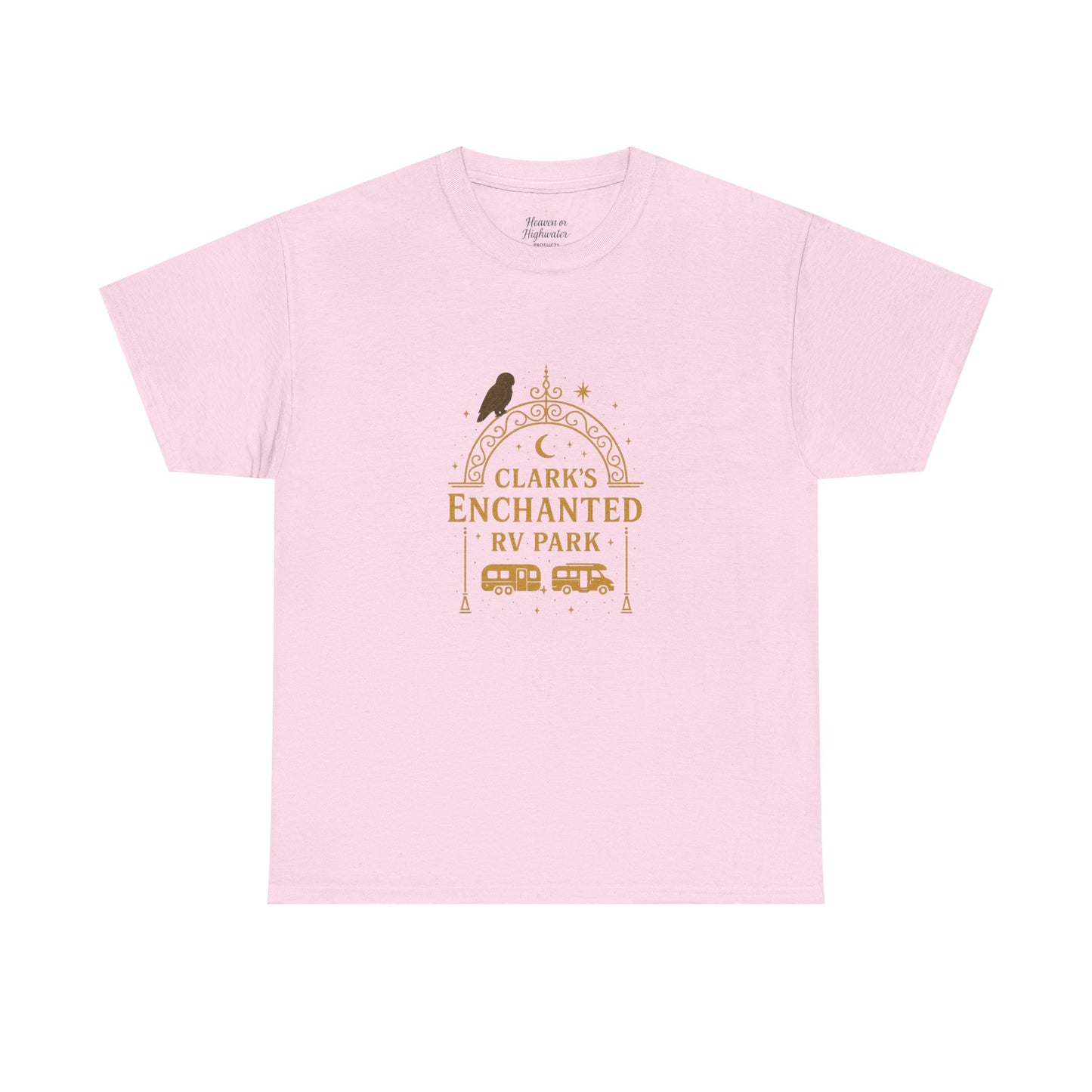 Enchanted RV Park Tee - Adventure Awaits, Unisex Heavy Cotton Tee, Nature Lover Gift, Travel Shirt, Campfire Friends Wear