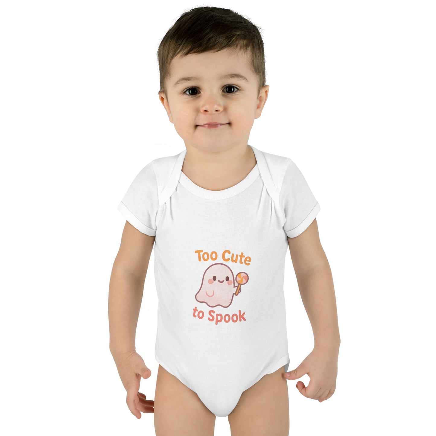Adorable Baby Bodysuit, Infant Halloween Outfit, Cute Ghost Onesie, Spooky Baby Apparel, Too Cute to Spook Costume