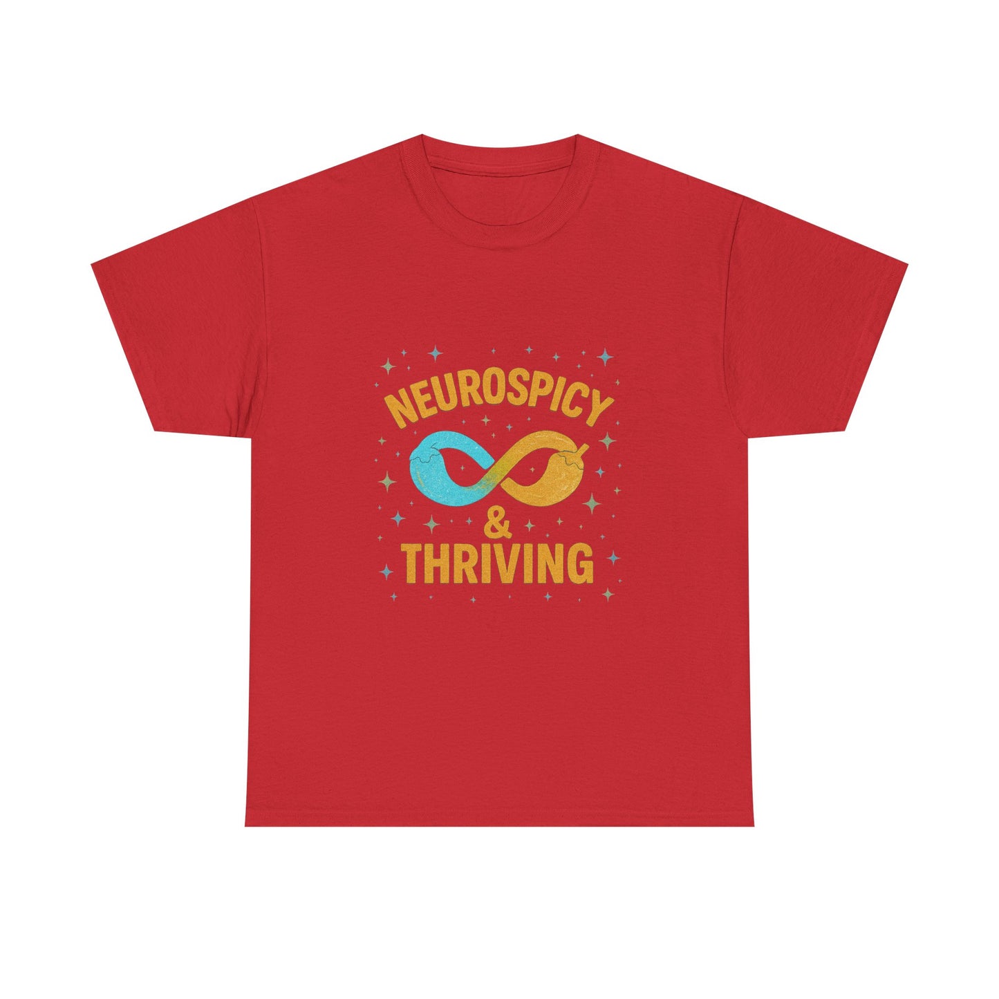 Neurospicy & Thriving Unisex Heavy Cotton Tee, Autism Awareness Shirt, Mental Health Advocacy, Inspirational Gift, Everyday Comfort