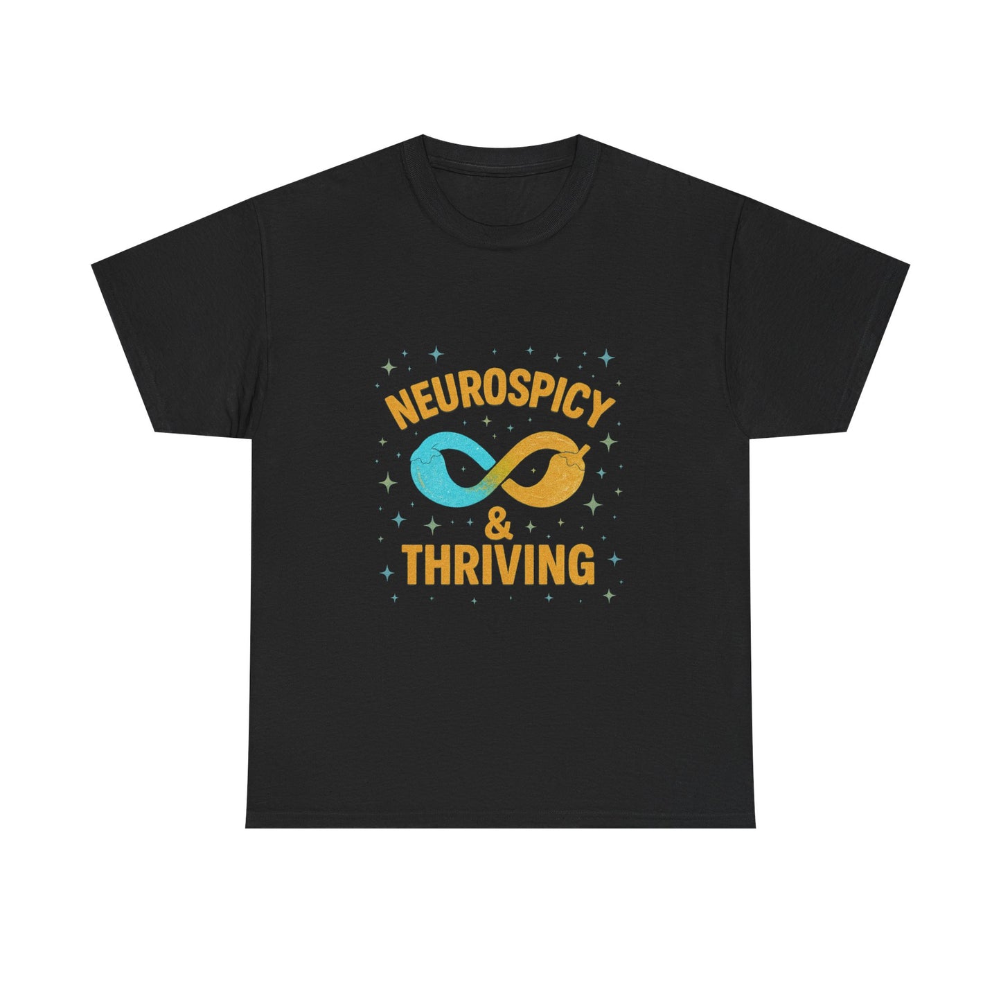 Neurospicy & Thriving Unisex Heavy Cotton Tee, Autism Awareness Shirt, Mental Health Advocacy, Inspirational Gift, Everyday Comfort