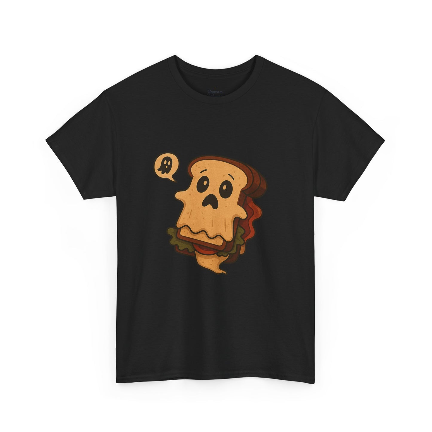 Ghostly Grilled Cheese Tee, Fun T-Shirt for Food Lovers, Cute Halloween Apparel, Unisex Graphic Tee for Kids & Adults