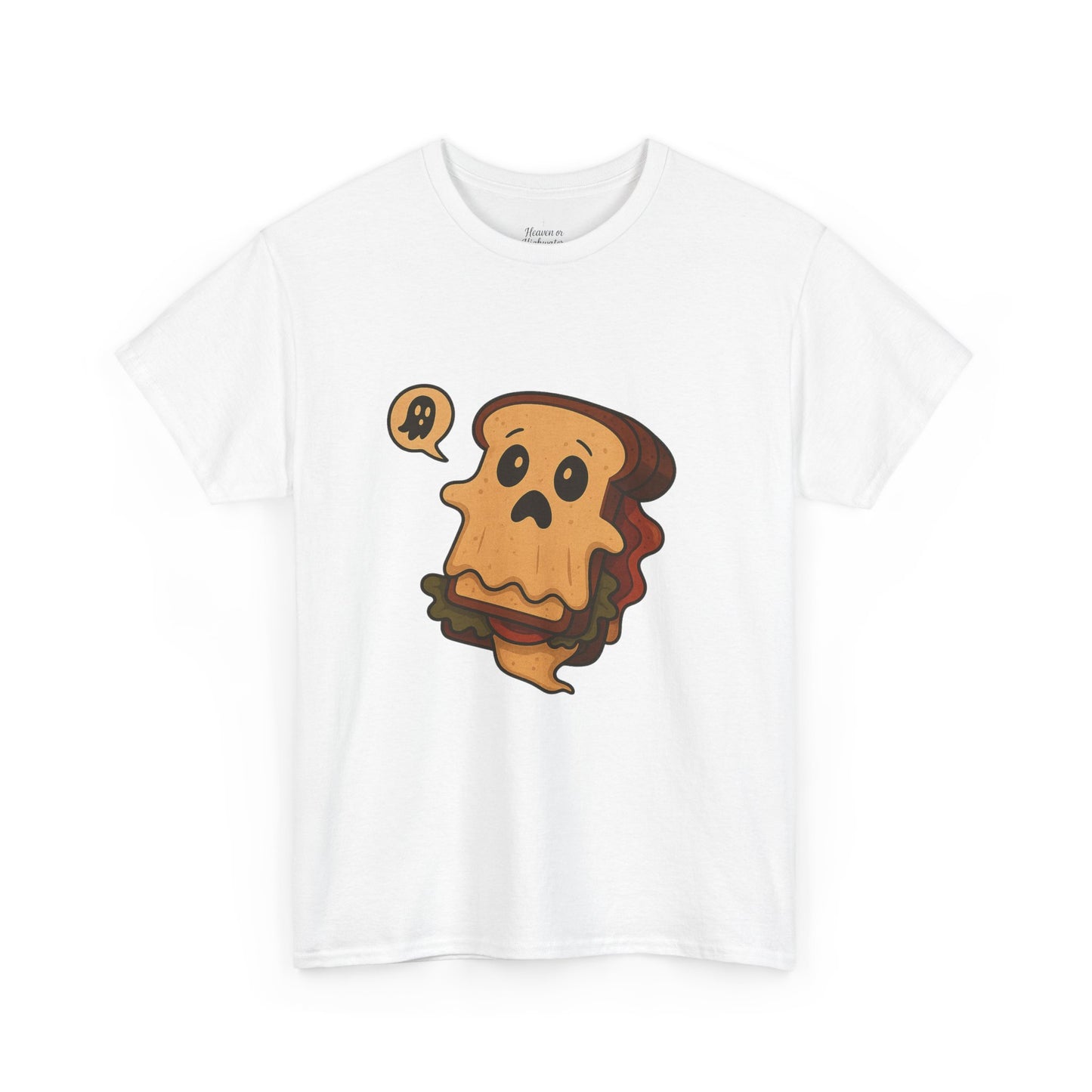 Ghostly Grilled Cheese Tee, Fun T-Shirt for Food Lovers, Cute Halloween Apparel, Unisex Graphic Tee for Kids & Adults