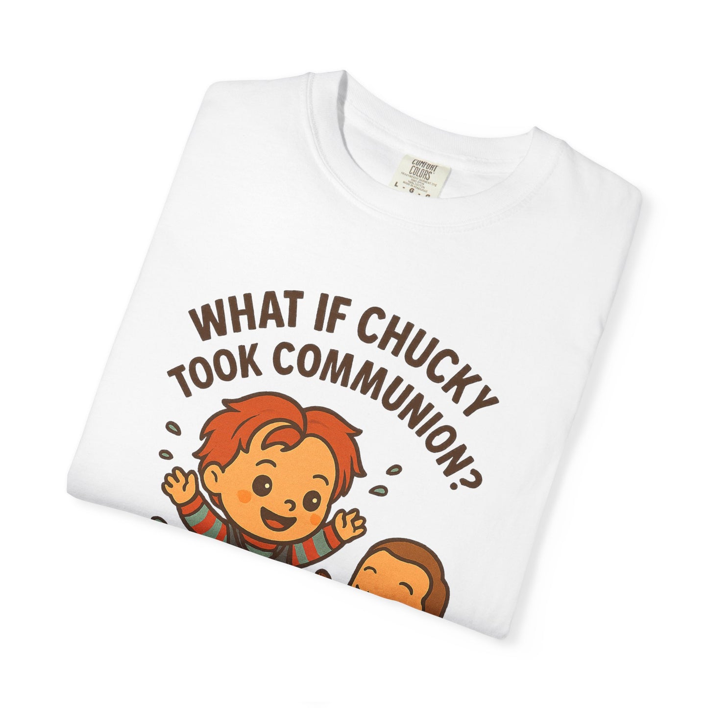 Baptism Humor T-Shirt, Funny Religious Tee, Unisex Gift, Cute Chucky Design, Perfect for Celebrations
