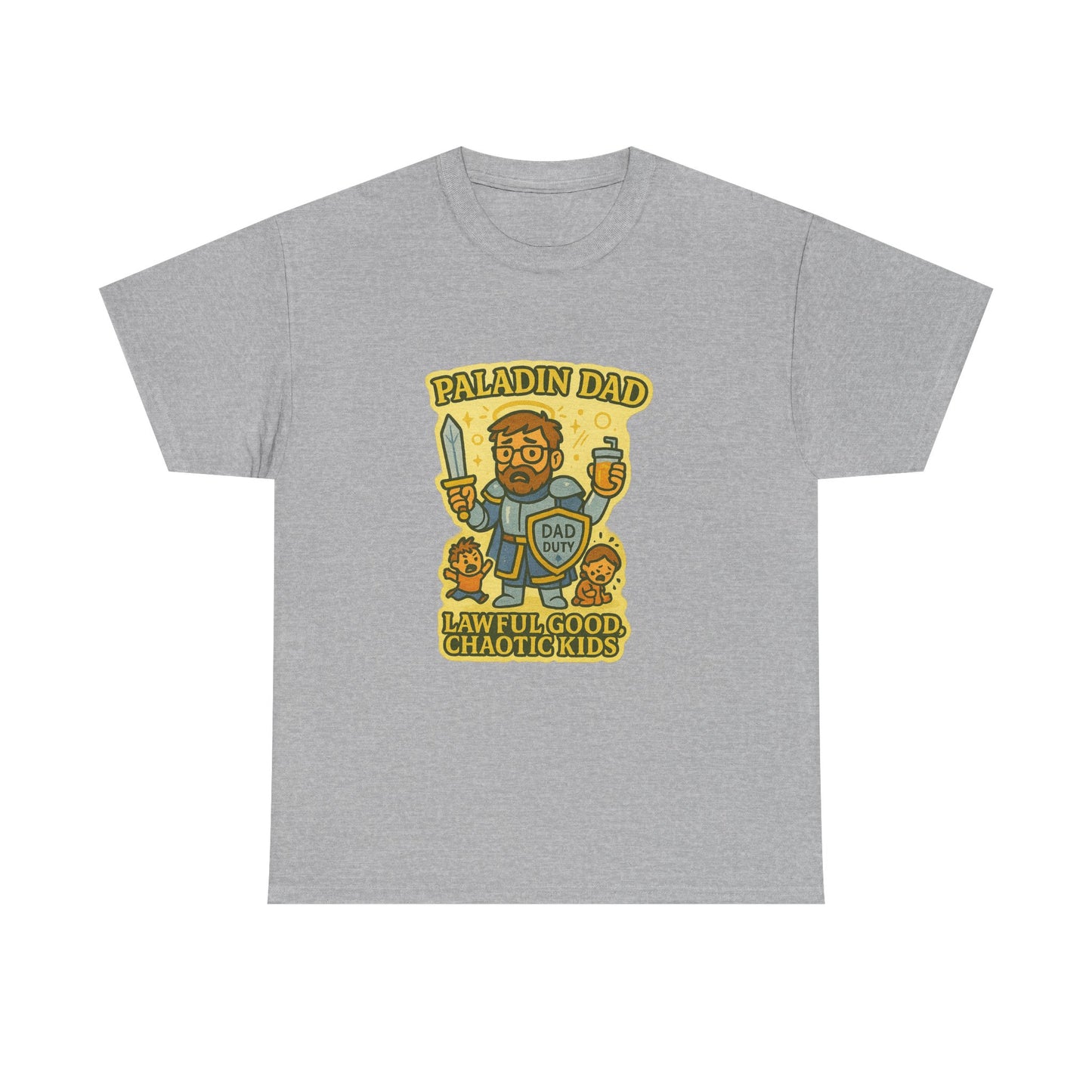 Paladin Dad Unisex Heavy Cotton Tee | Perfect Gift for Dads, Fun Family Time, Gaming Enthusiasts, Fathers' Day, Birthdays