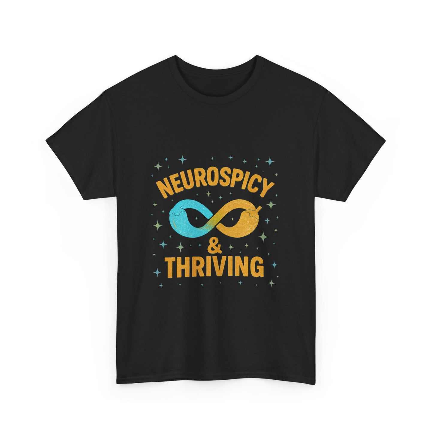 Neurospicy & Thriving Unisex Heavy Cotton Tee, Autism Awareness Shirt, Mental Health Advocacy, Inspirational Gift, Everyday Comfort
