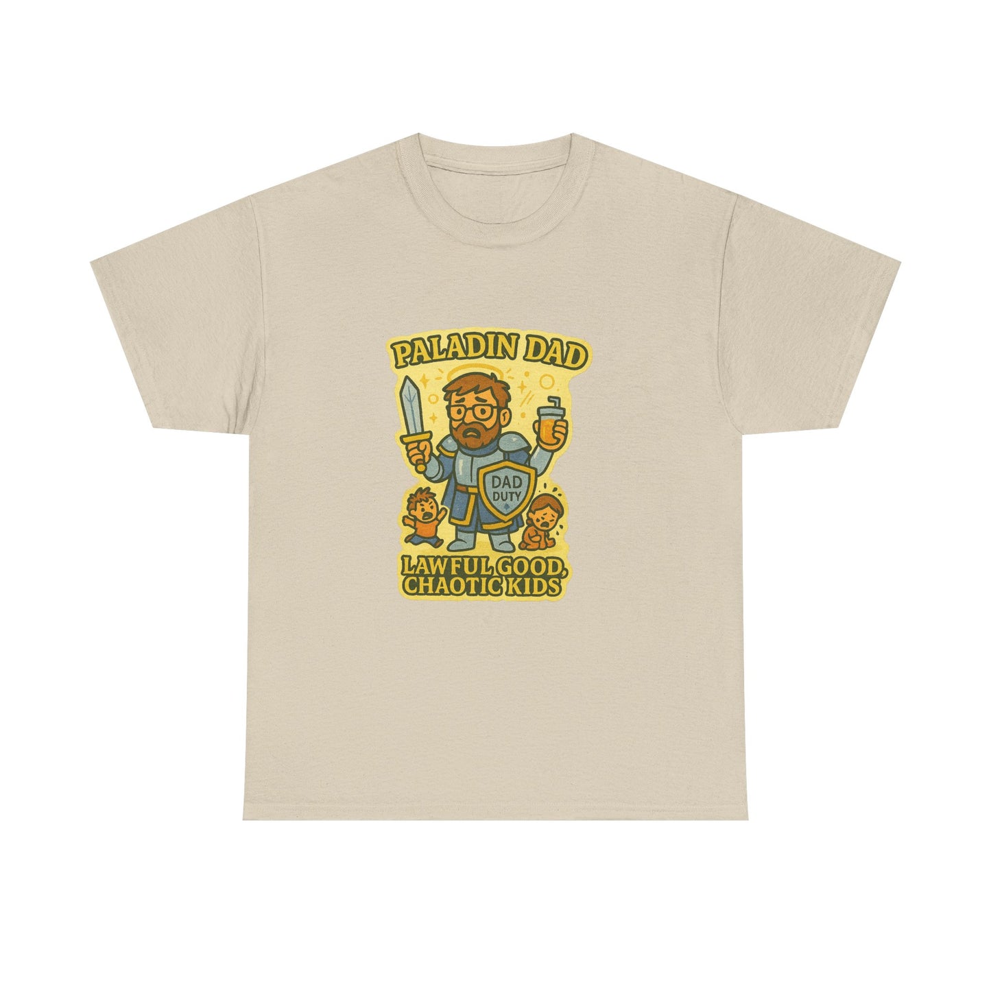 Paladin Dad Unisex Heavy Cotton Tee | Perfect Gift for Dads, Fun Family Time, Gaming Enthusiasts, Fathers' Day, Birthdays