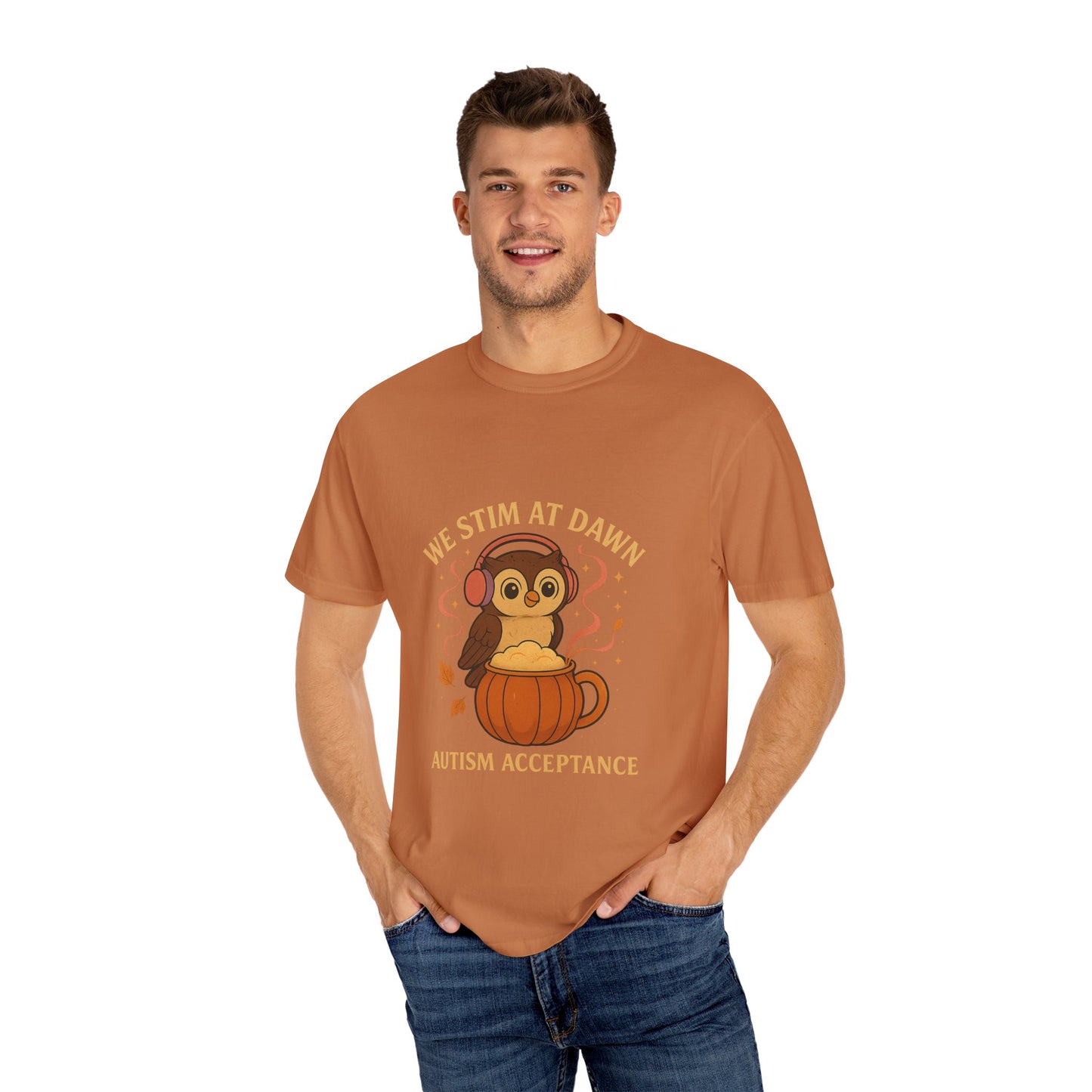 Autism Acceptance T-Shirt, We Stim at Dawn Tee, Cute Quirky Tee, Gift for Neurodiversity, Unisex Youth Adult Apparel