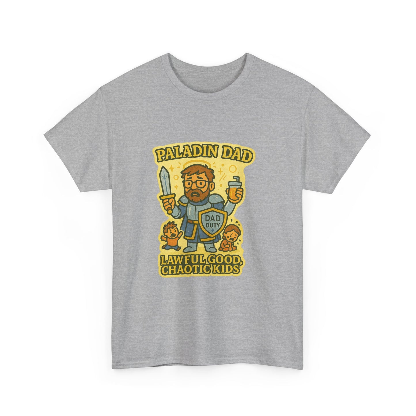 Paladin Dad Unisex Heavy Cotton Tee | Perfect Gift for Dads, Fun Family Time, Gaming Enthusiasts, Fathers' Day, Birthdays