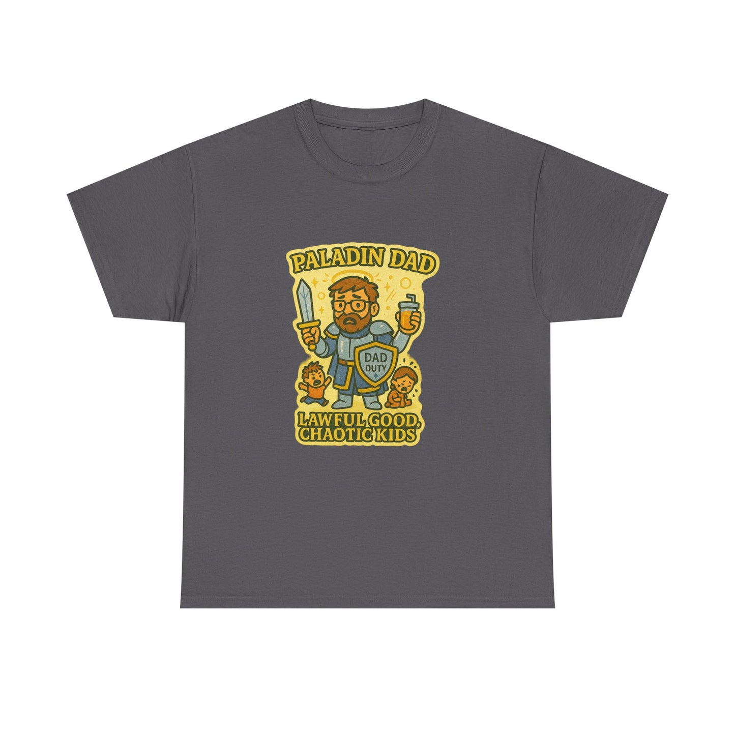 Paladin Dad Unisex Heavy Cotton Tee | Perfect Gift for Dads, Fun Family Time, Gaming Enthusiasts, Fathers' Day, Birthdays