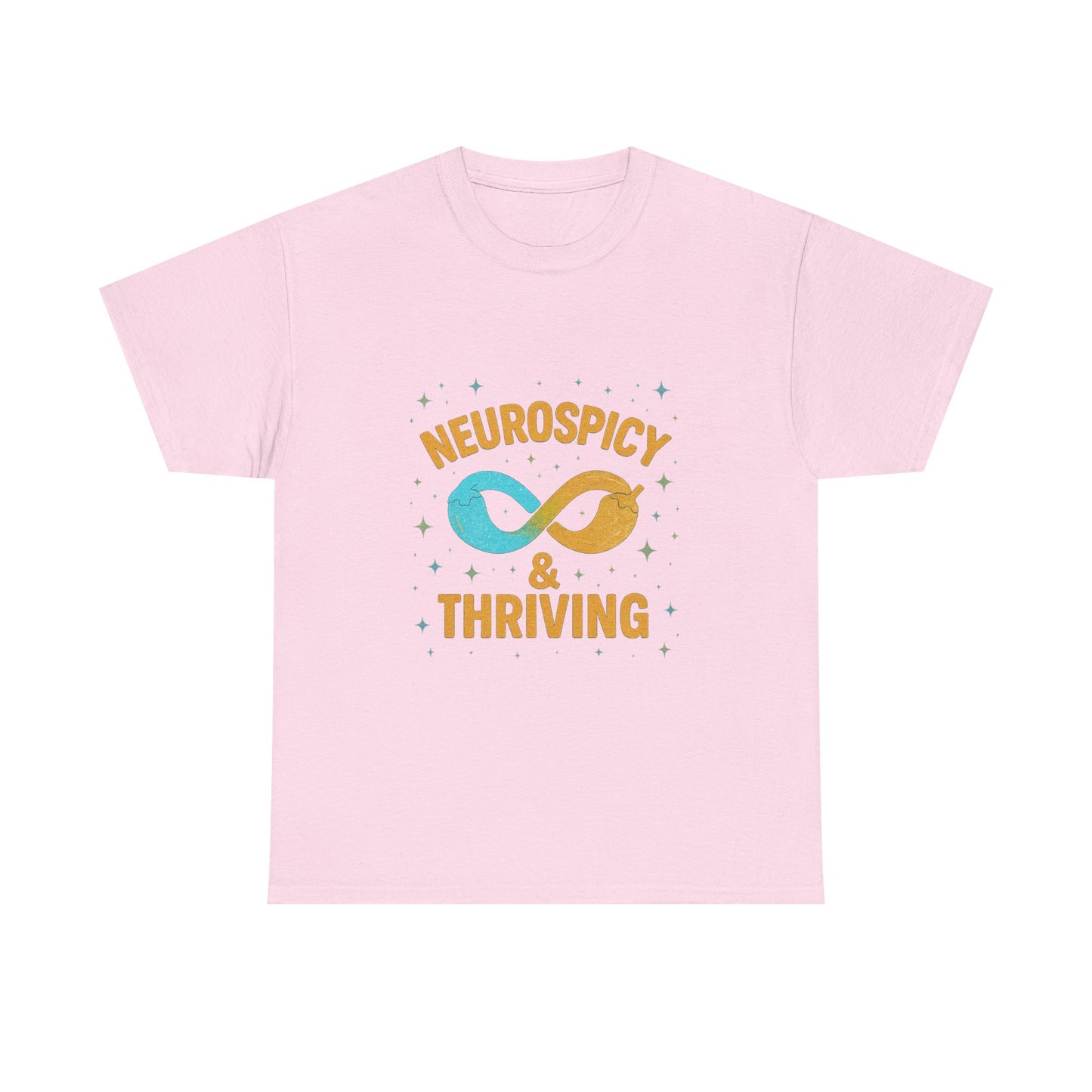 Neurospicy & Thriving Unisex Heavy Cotton Tee, Autism Awareness Shirt, Mental Health Advocacy, Inspirational Gift, Everyday Comfort
