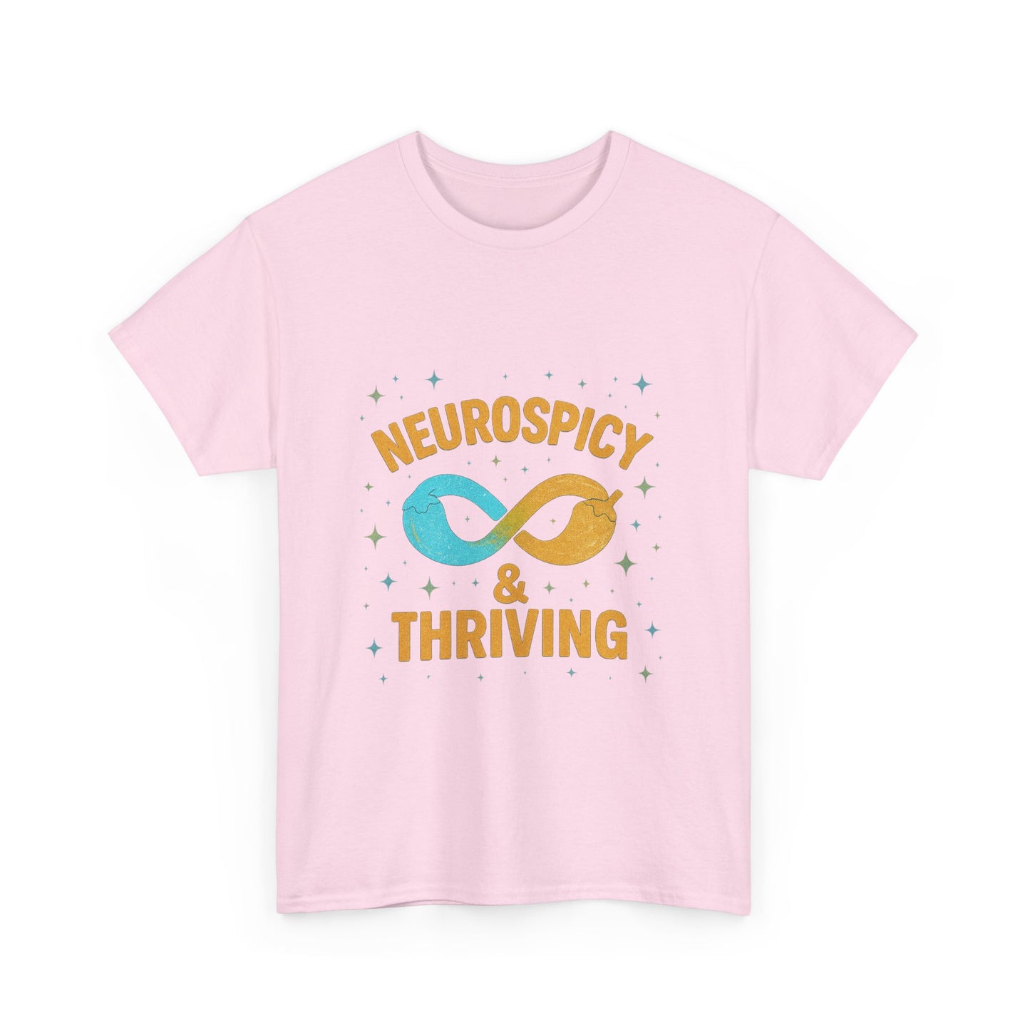 Neurospicy & Thriving Unisex Heavy Cotton Tee, Autism Awareness Shirt, Mental Health Advocacy, Inspirational Gift, Everyday Comfort