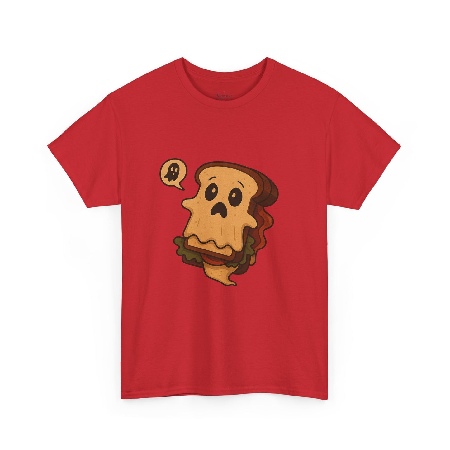 Ghostly Grilled Cheese Tee, Fun T-Shirt for Food Lovers, Cute Halloween Apparel, Unisex Graphic Tee for Kids & Adults