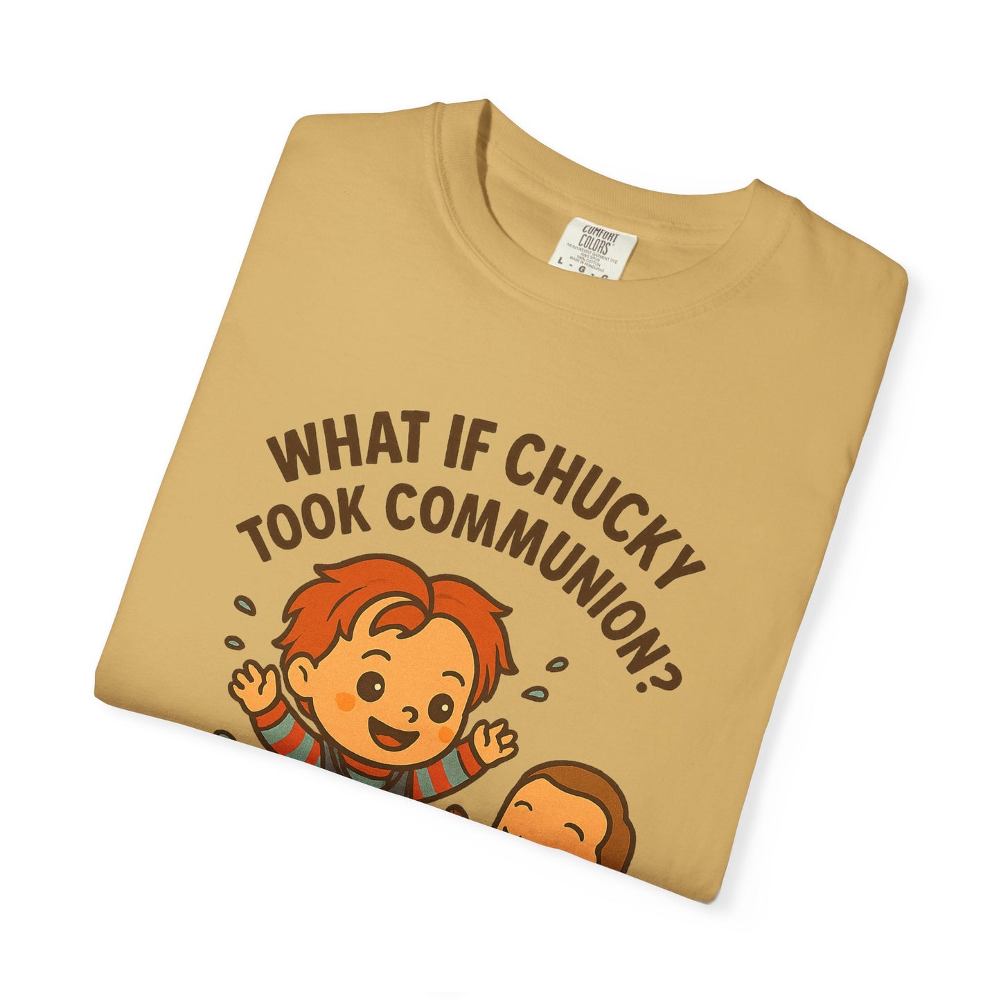 Baptism Humor T-Shirt, Funny Religious Tee, Unisex Gift, Cute Chucky Design, Perfect for Celebrations