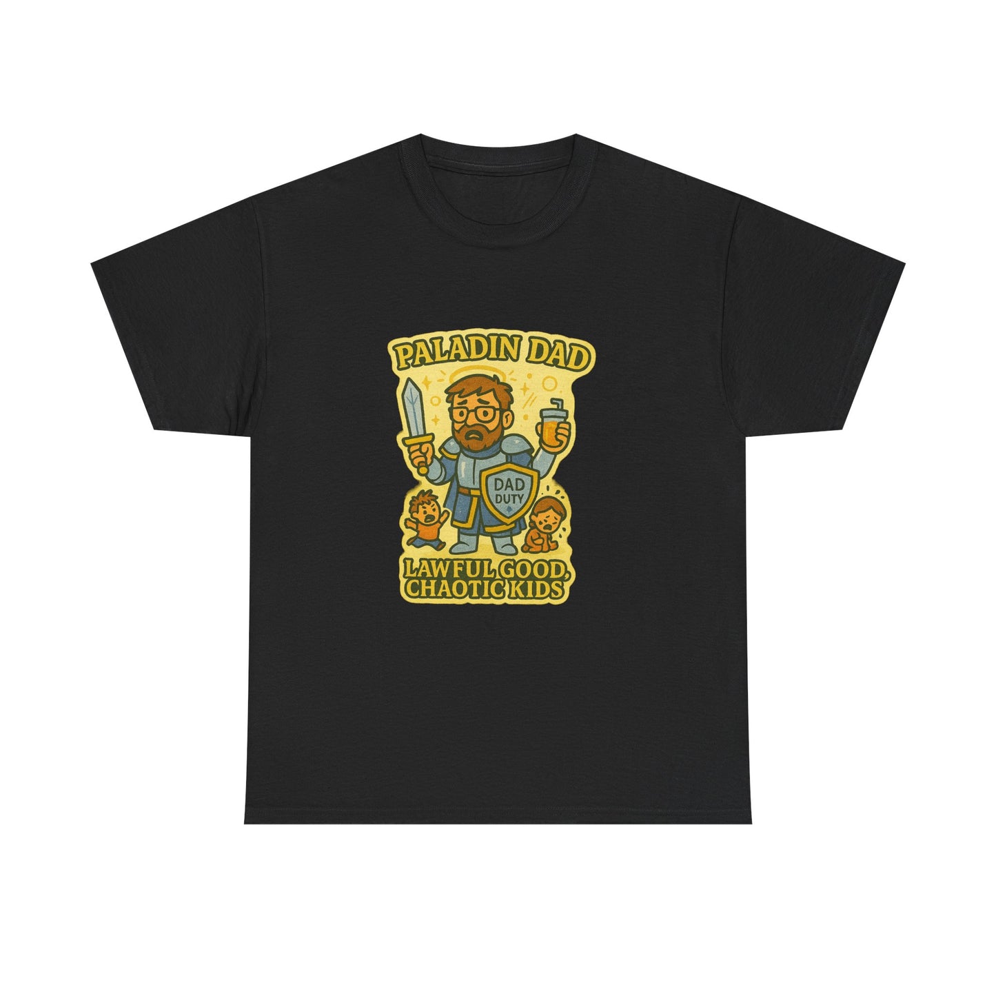 Paladin Dad Unisex Heavy Cotton Tee | Perfect Gift for Dads, Fun Family Time, Gaming Enthusiasts, Fathers' Day, Birthdays