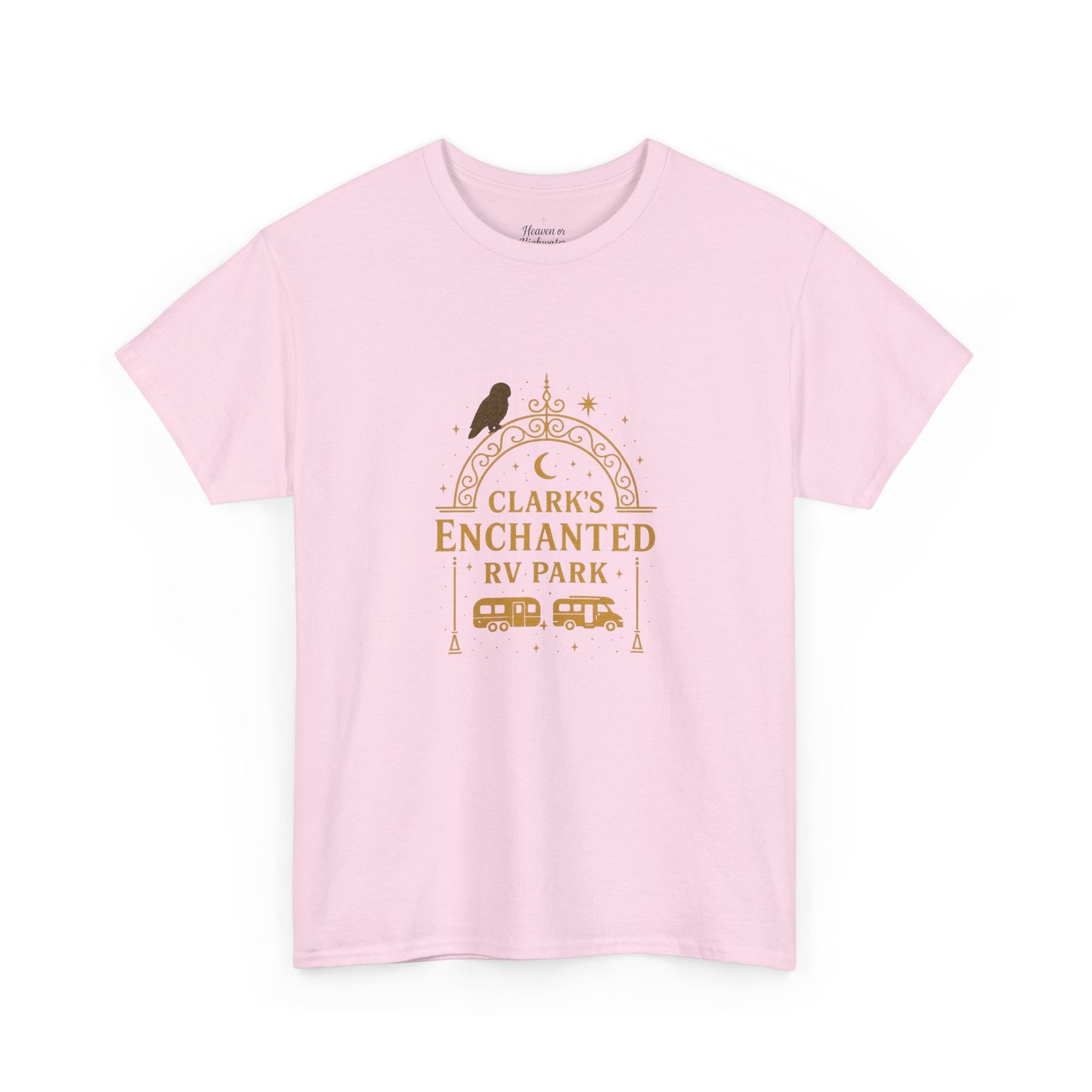 Enchanted RV Park Tee - Adventure Awaits, Unisex Heavy Cotton Tee, Nature Lover Gift, Travel Shirt, Campfire Friends Wear