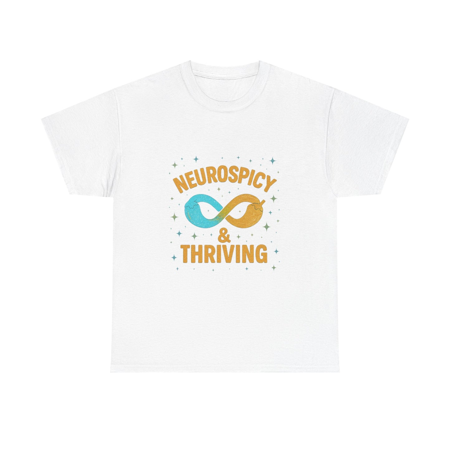 Neurospicy & Thriving Unisex Heavy Cotton Tee, Autism Awareness Shirt, Mental Health Advocacy, Inspirational Gift, Everyday Comfort