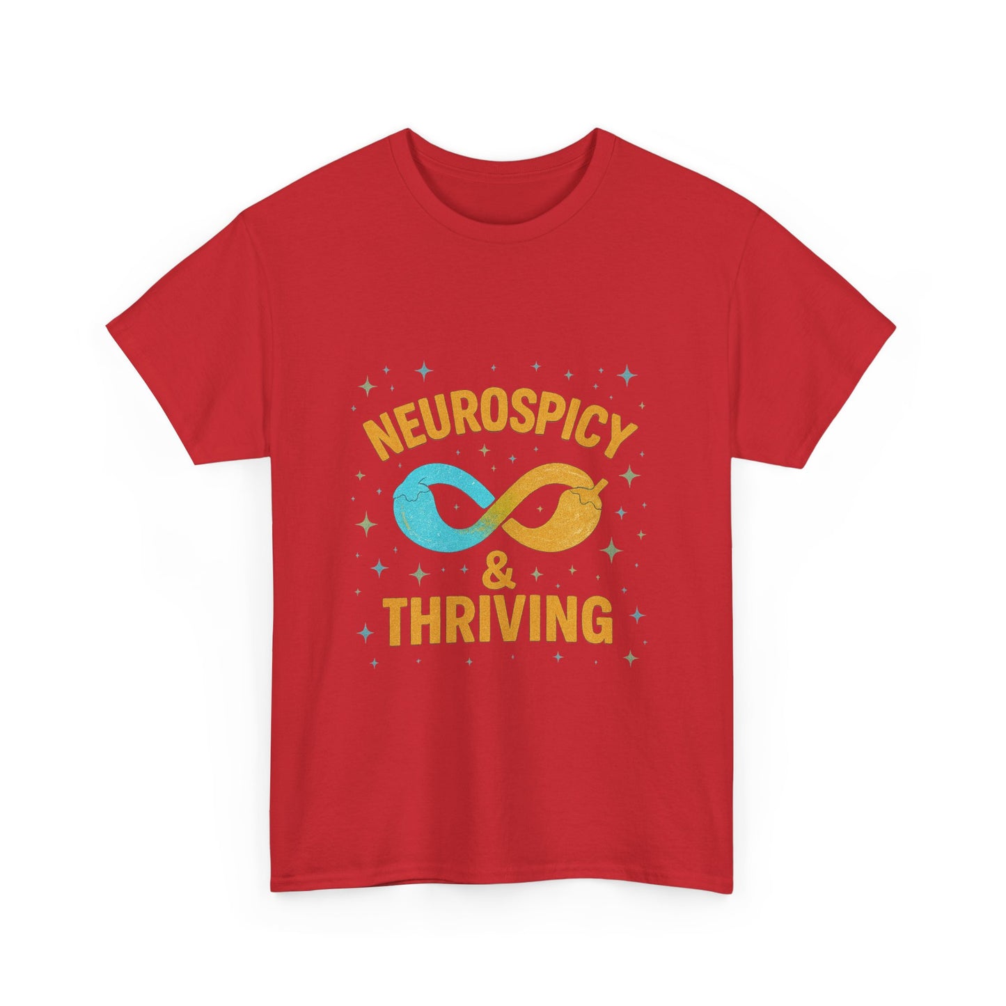 Neurospicy & Thriving Unisex Heavy Cotton Tee, Autism Awareness Shirt, Mental Health Advocacy, Inspirational Gift, Everyday Comfort