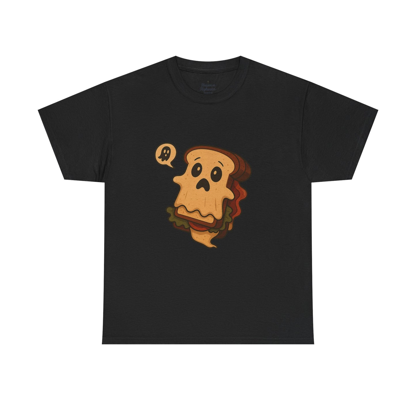 Ghostly Grilled Cheese Tee, Fun T-Shirt for Food Lovers, Cute Halloween Apparel, Unisex Graphic Tee for Kids & Adults