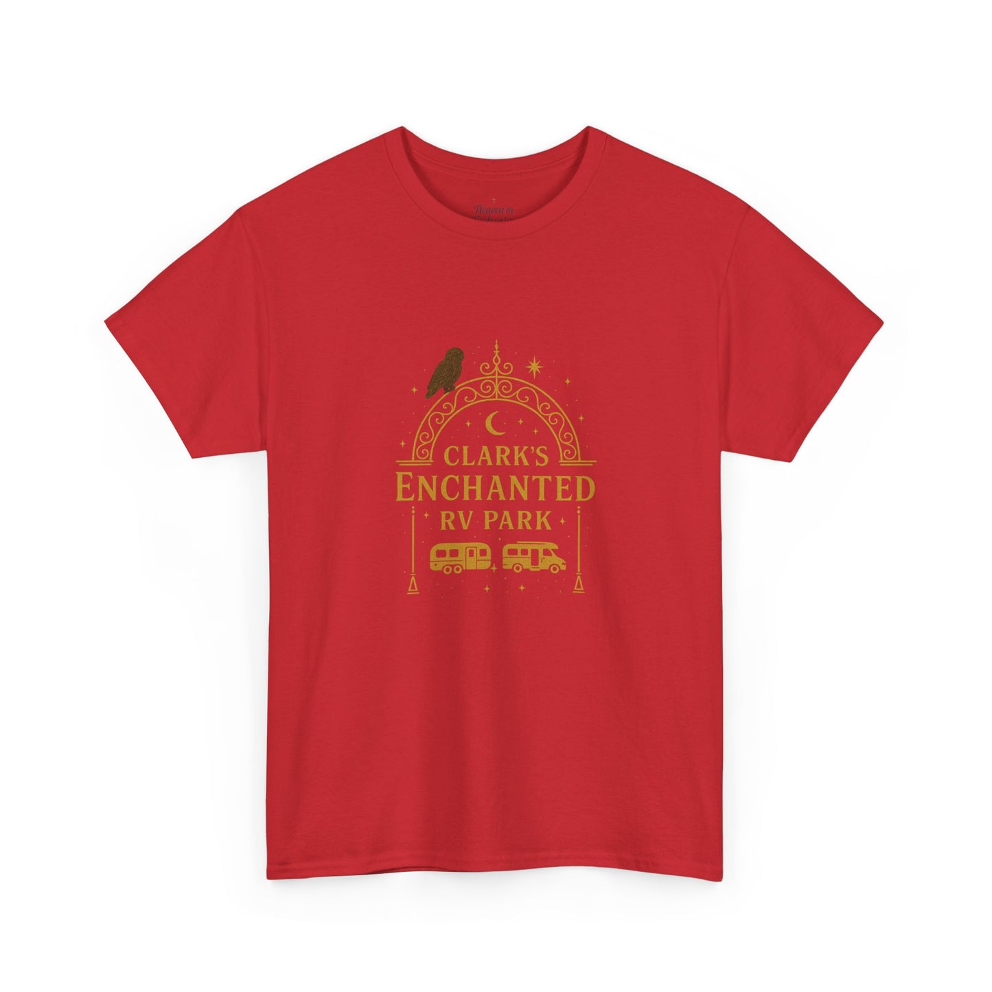 Enchanted RV Park Tee - Adventure Awaits, Unisex Heavy Cotton Tee, Nature Lover Gift, Travel Shirt, Campfire Friends Wear