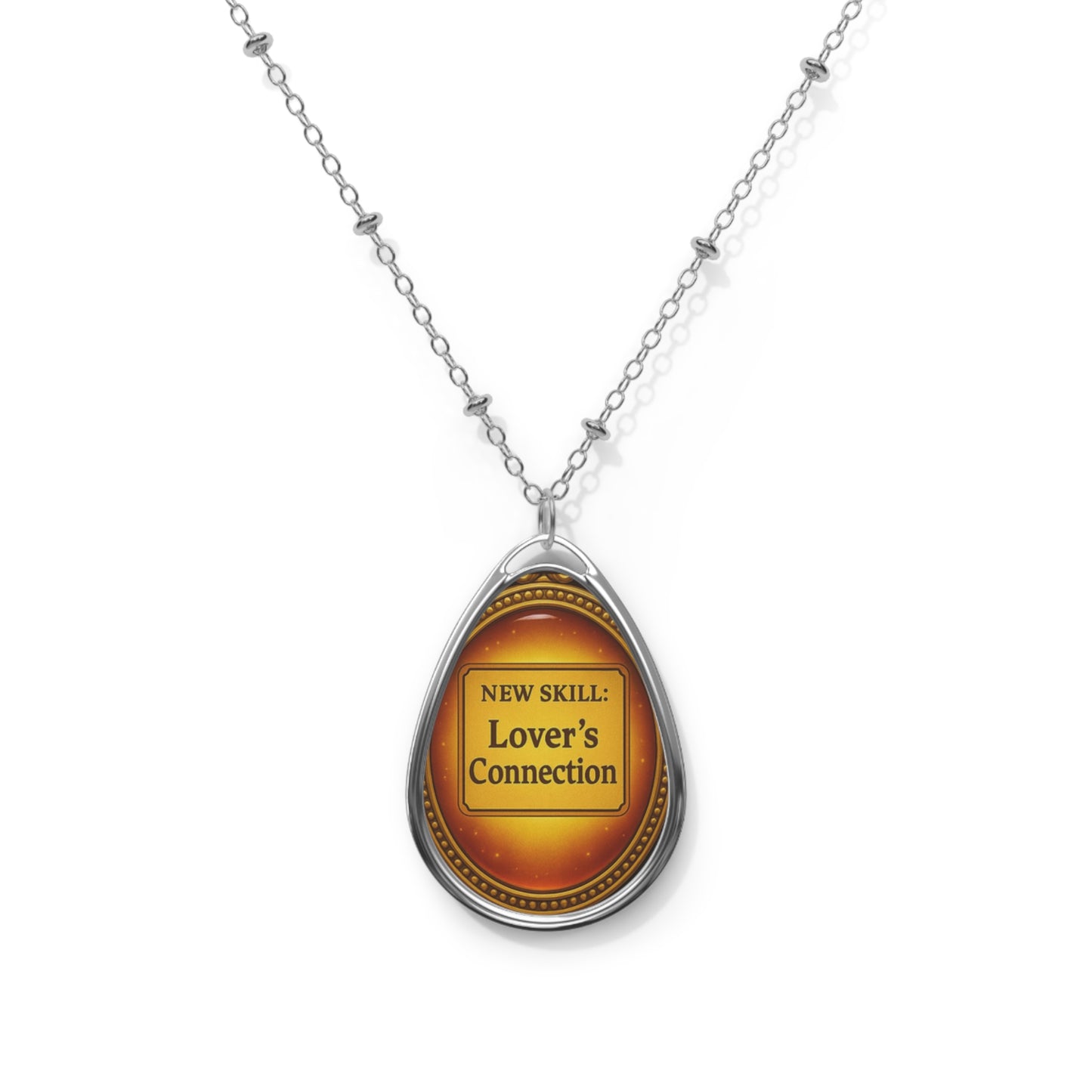 Romantic Oval Necklace, Lover's Connection Jewelry, Heartfelt Gift, Anniversary Present, Relationship Charm, Couples Accessory
