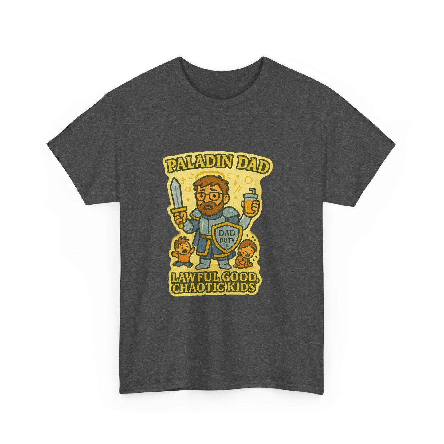 Paladin Dad Unisex Heavy Cotton Tee | Perfect Gift for Dads, Fun Family Time, Gaming Enthusiasts, Fathers' Day, Birthdays