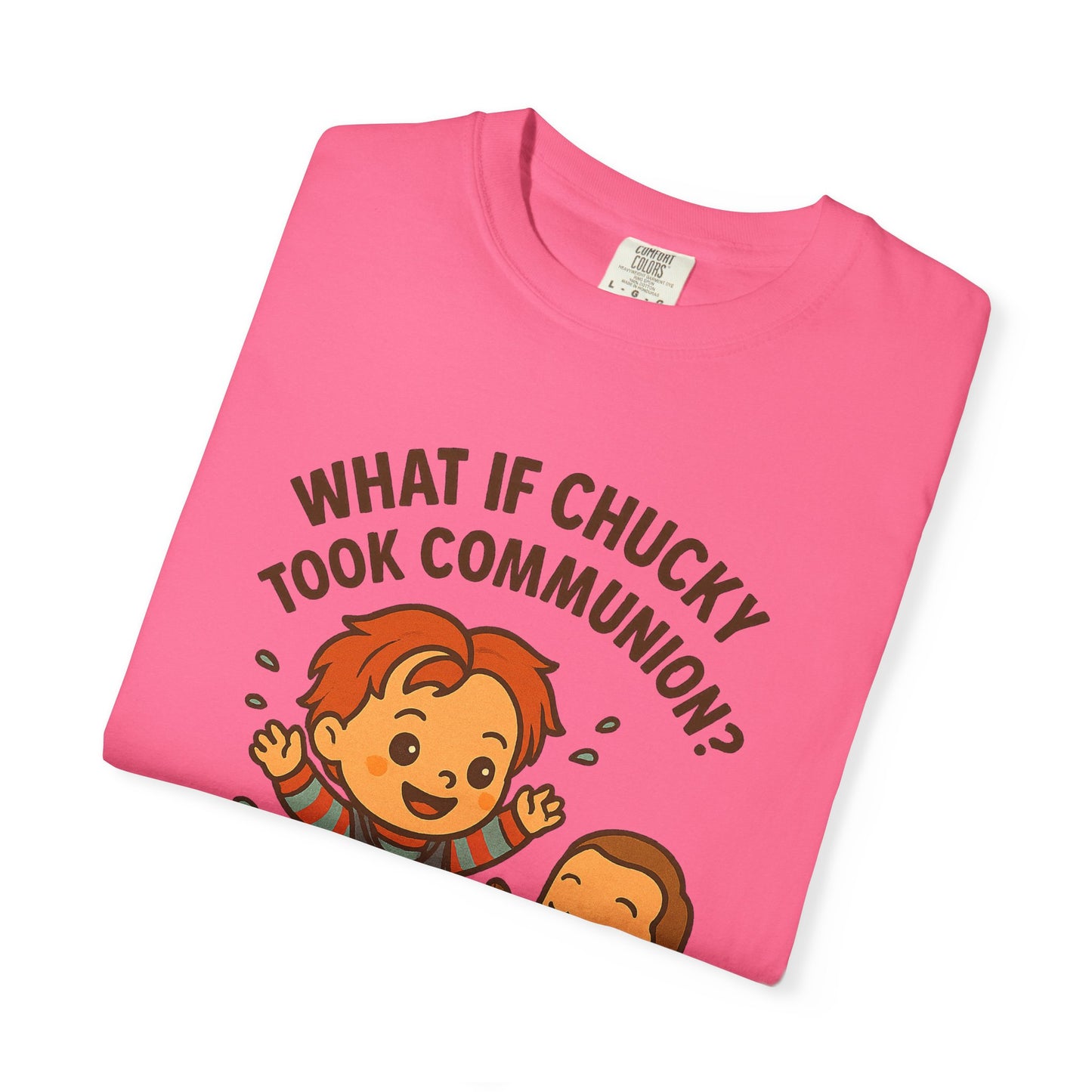 Baptism Humor T-Shirt, Funny Religious Tee, Unisex Gift, Cute Chucky Design, Perfect for Celebrations