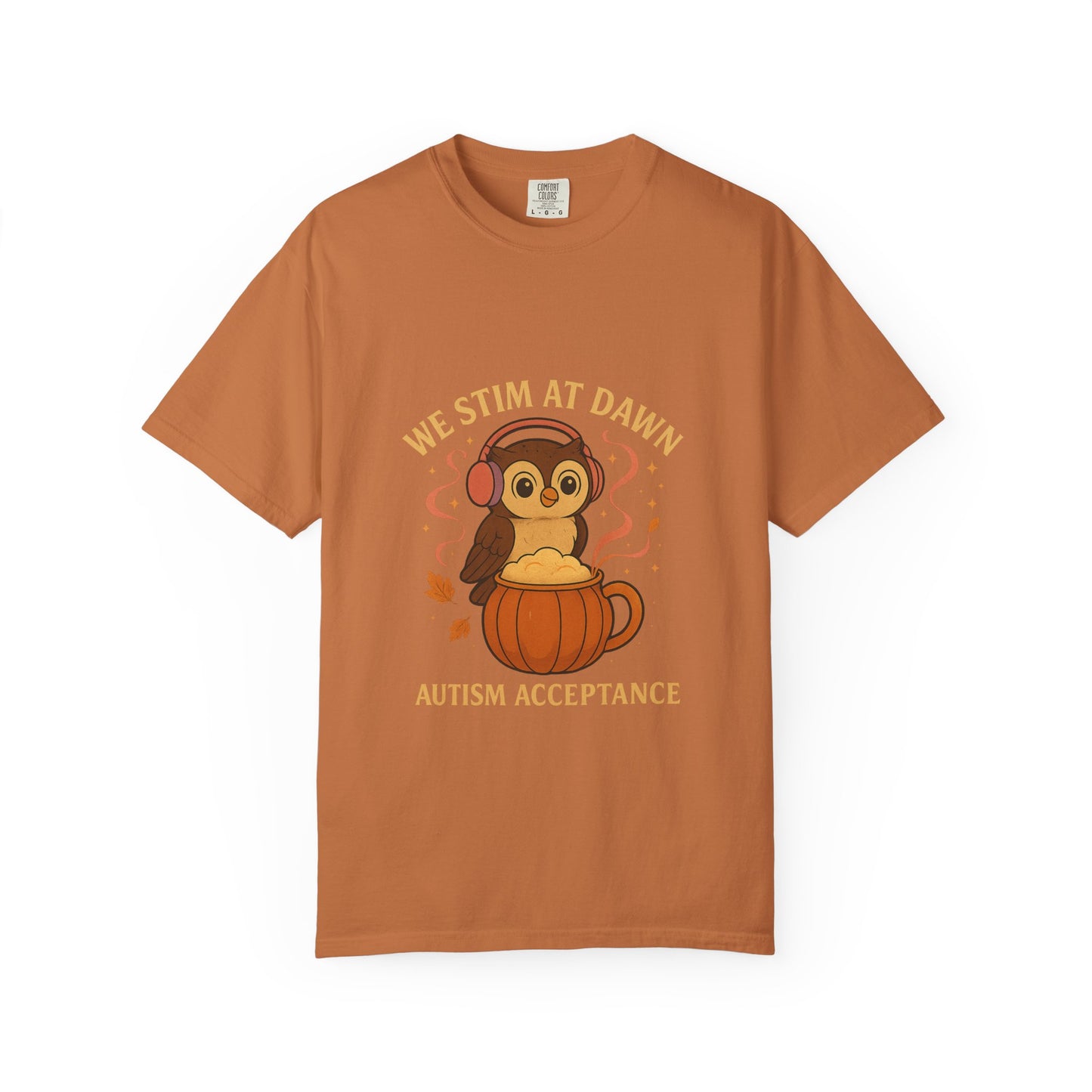 Autism Acceptance T-Shirt, We Stim at Dawn Tee, Cute Quirky Tee, Gift for Neurodiversity, Unisex Youth Adult Apparel