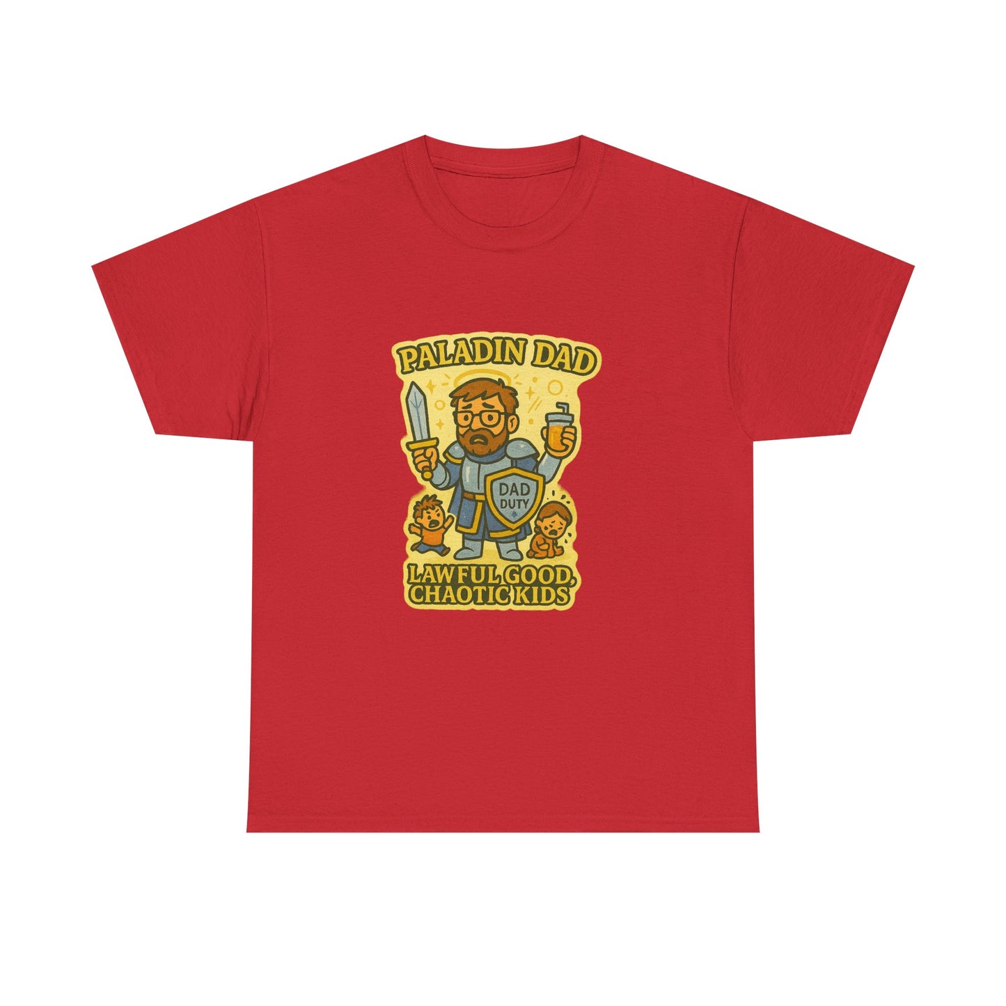 Paladin Dad Unisex Heavy Cotton Tee | Perfect Gift for Dads, Fun Family Time, Gaming Enthusiasts, Fathers' Day, Birthdays