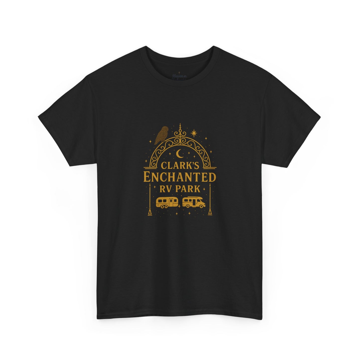 Enchanted RV Park Tee - Adventure Awaits, Unisex Heavy Cotton Tee, Nature Lover Gift, Travel Shirt, Campfire Friends Wear