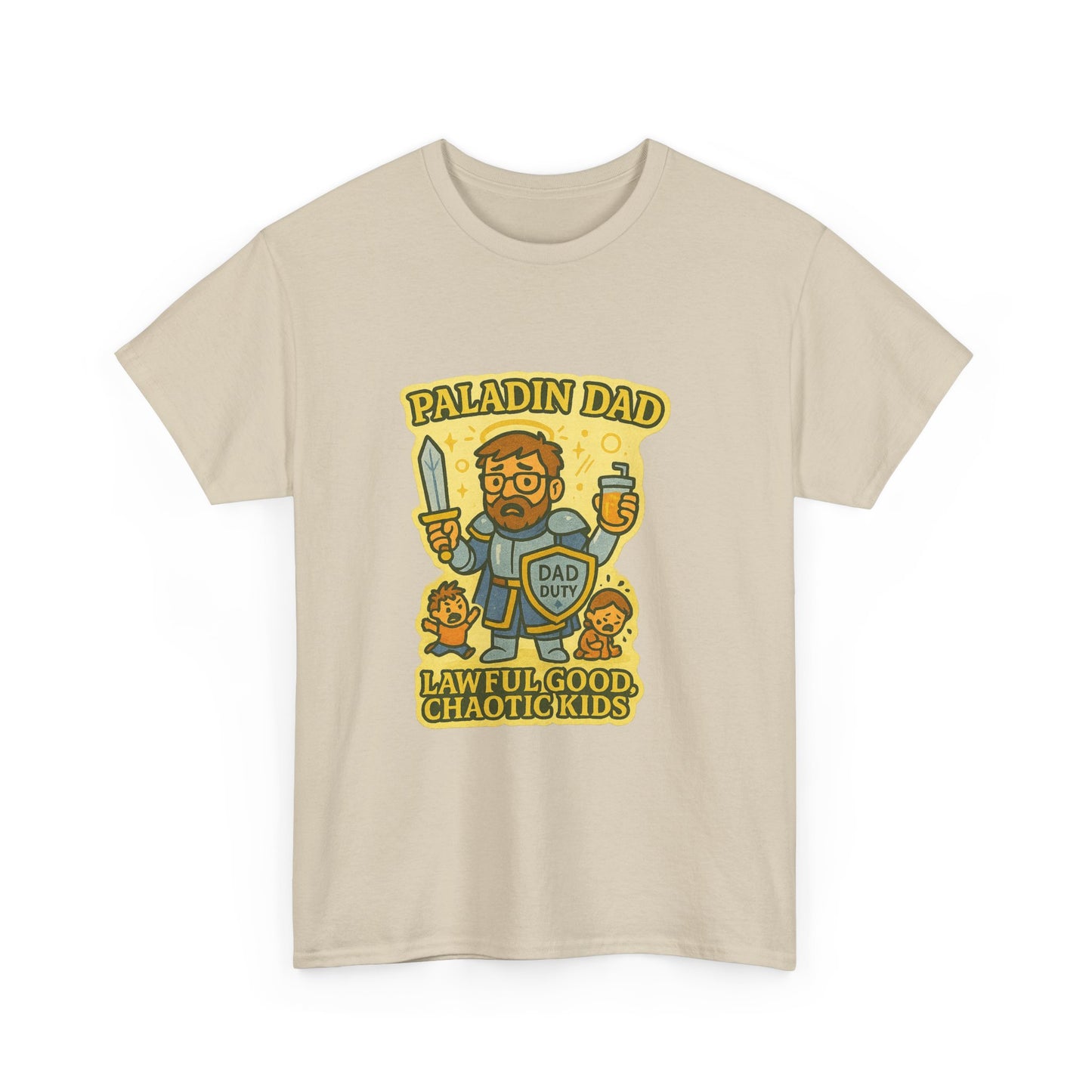 Paladin Dad Unisex Heavy Cotton Tee | Perfect Gift for Dads, Fun Family Time, Gaming Enthusiasts, Fathers' Day, Birthdays