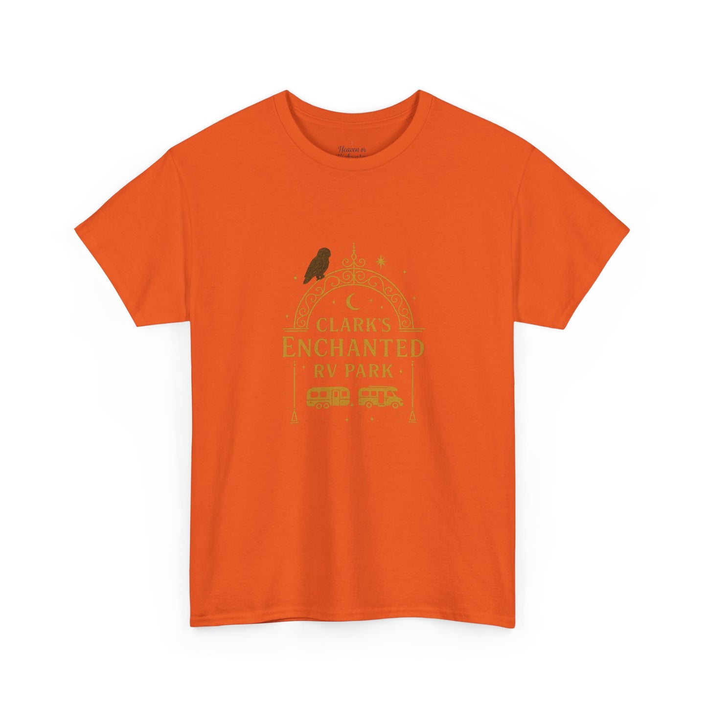 Enchanted RV Park Tee - Adventure Awaits, Unisex Heavy Cotton Tee, Nature Lover Gift, Travel Shirt, Campfire Friends Wear