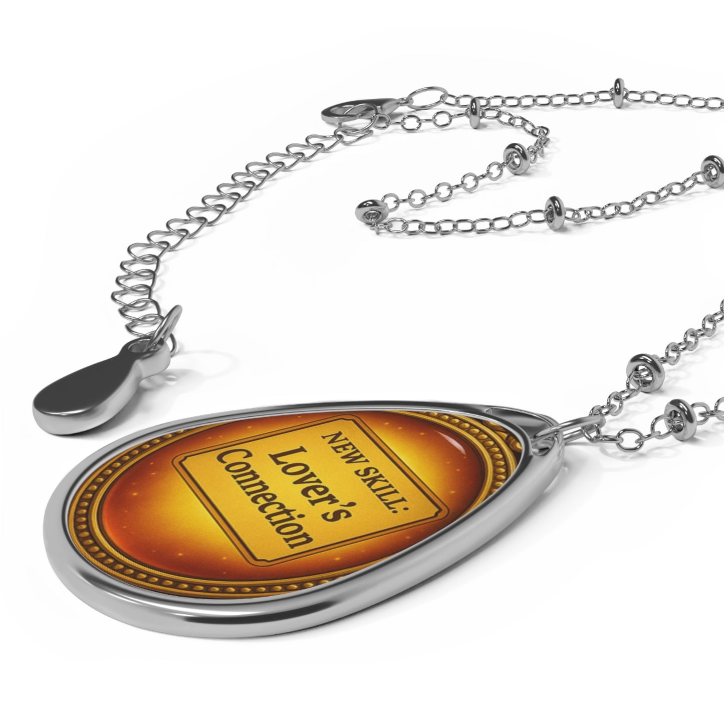 Romantic Oval Necklace, Lover's Connection Jewelry, Heartfelt Gift, Anniversary Present, Relationship Charm, Couples Accessory