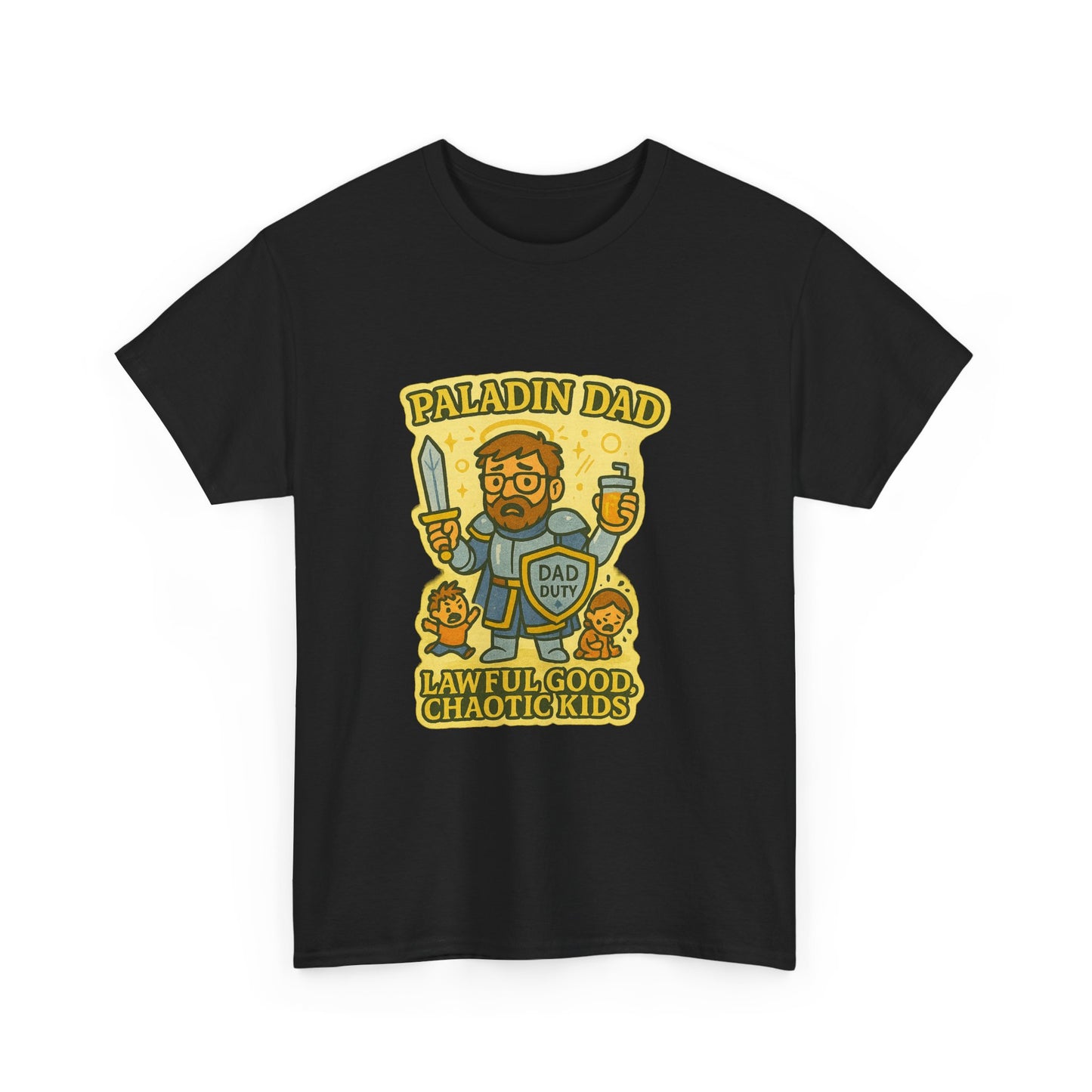 Paladin Dad Unisex Heavy Cotton Tee | Perfect Gift for Dads, Fun Family Time, Gaming Enthusiasts, Fathers' Day, Birthdays