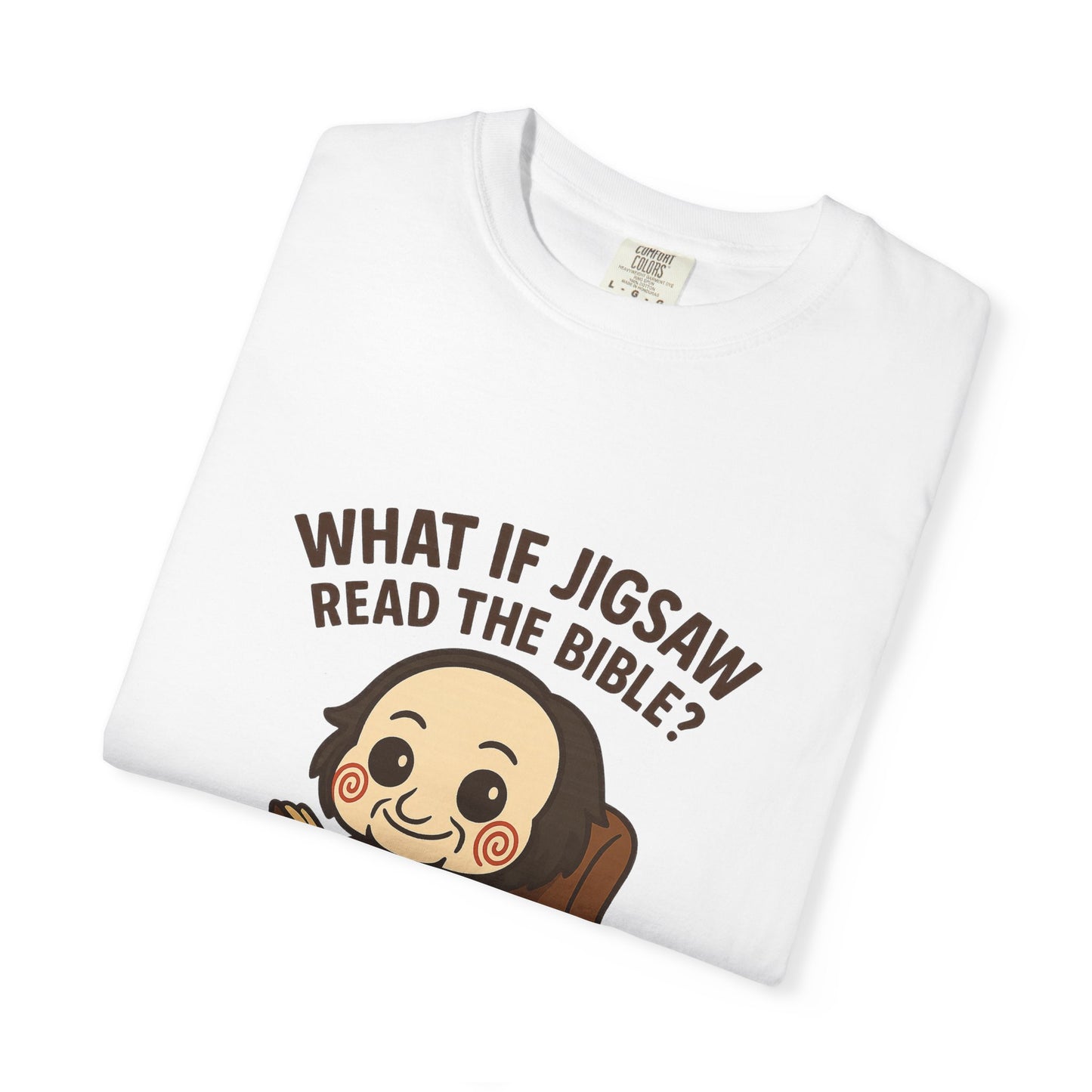 Quirky Graphic Tee, Jigsaw Humor Shirt, Unique Gift for Readers, Fun Bible Reference T-shirt, Casual Everyday Wear