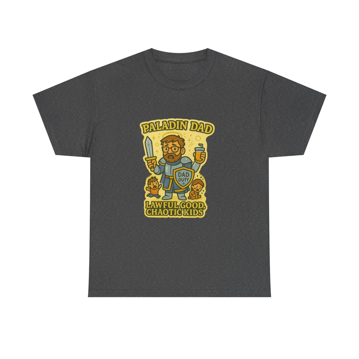 Paladin Dad Unisex Heavy Cotton Tee | Perfect Gift for Dads, Fun Family Time, Gaming Enthusiasts, Fathers' Day, Birthdays