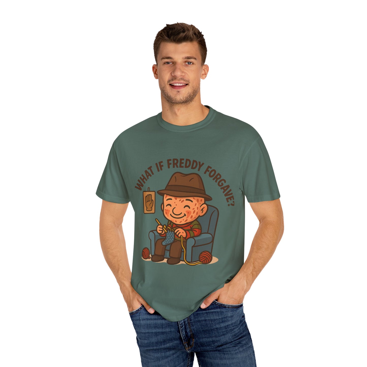 Playful Unisex T-Shirt with 'What If Freddy Forgave?' Design, Funny Graphic Tee for Casual Wear, Gift for Fans, Humor Shirt, Unique Present