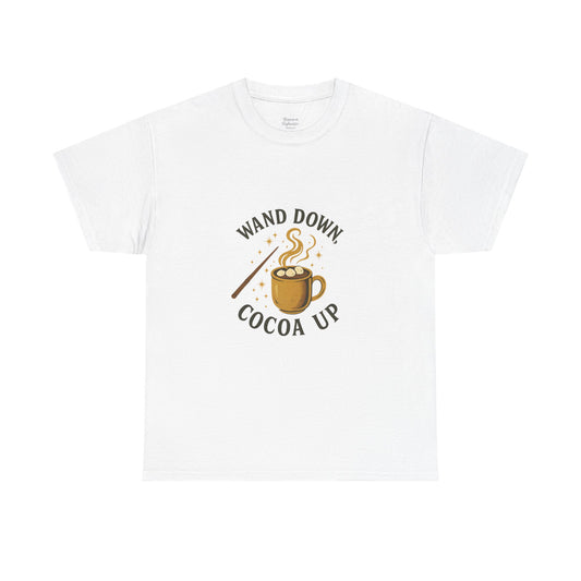 Magical Cocoa Unisex Heavy Cotton Tee - Perfect Gift for Wizards, Cozy Nights, Christmas, Themed Parties, and Everyday Comfort