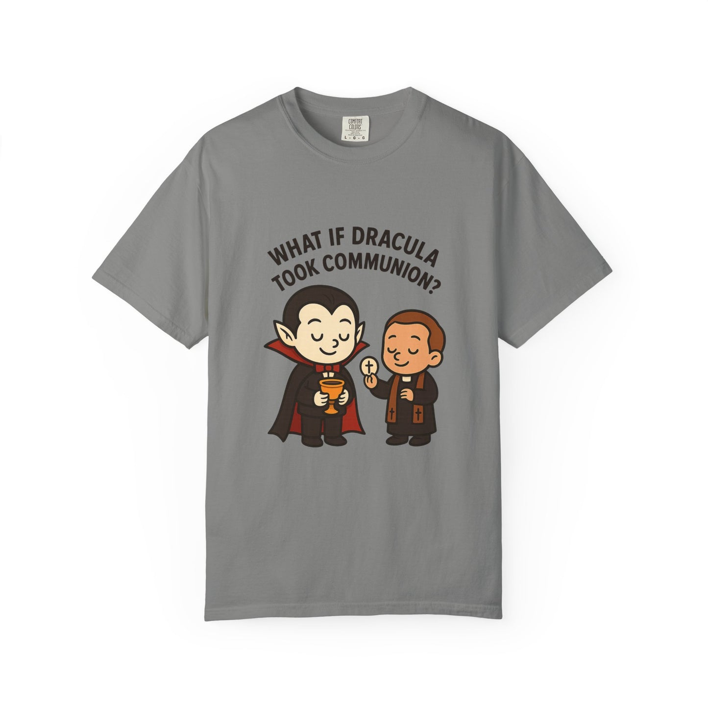 Whimsical Dracula T-Shirt, Funny Gift for Halloween, Unisex Tee for Comic Lovers, Humor Apparel for Every Occasion, Cute Cartoon Shirt