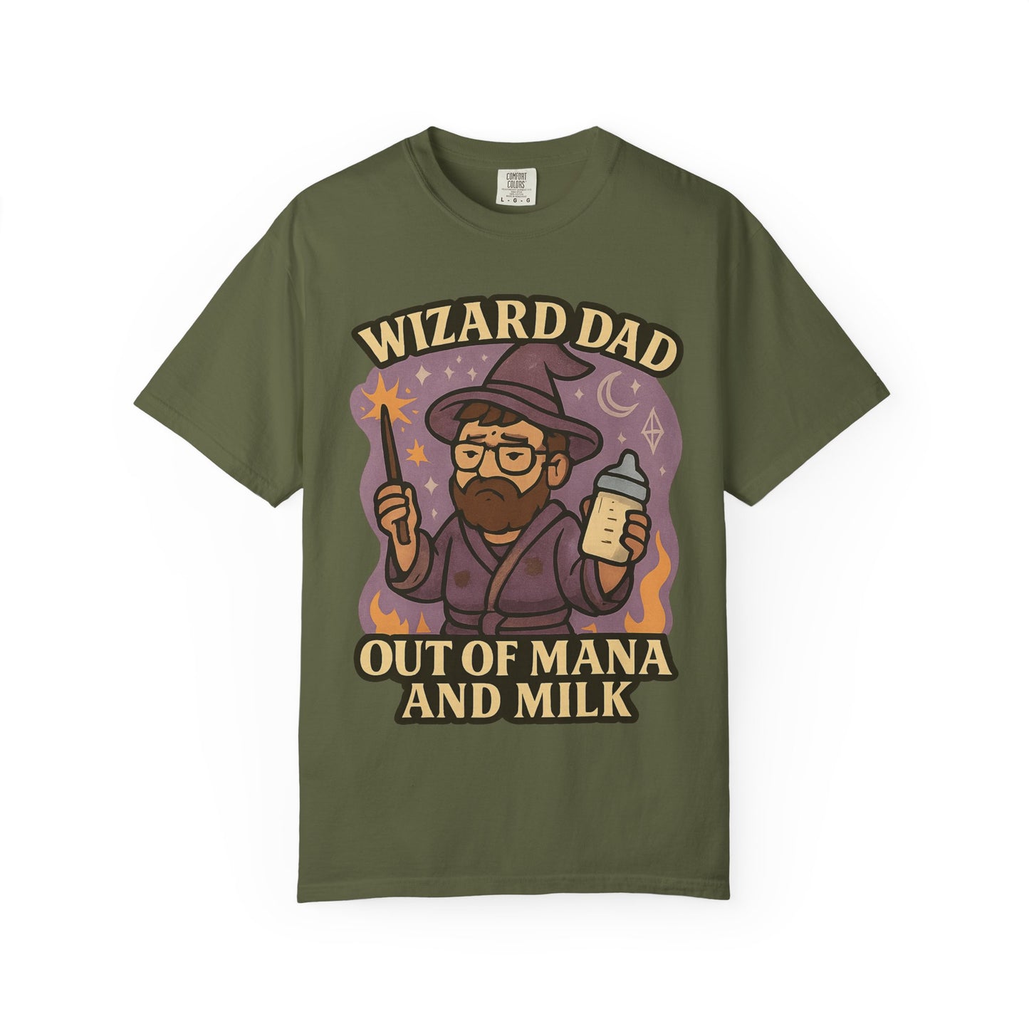 Wizard Dad T-Shirt - Unisex Garment-Dyed Tee for Dads, Funny Gift for Father's Day, Gifts for Wizards, Casual Wear, Character Tee