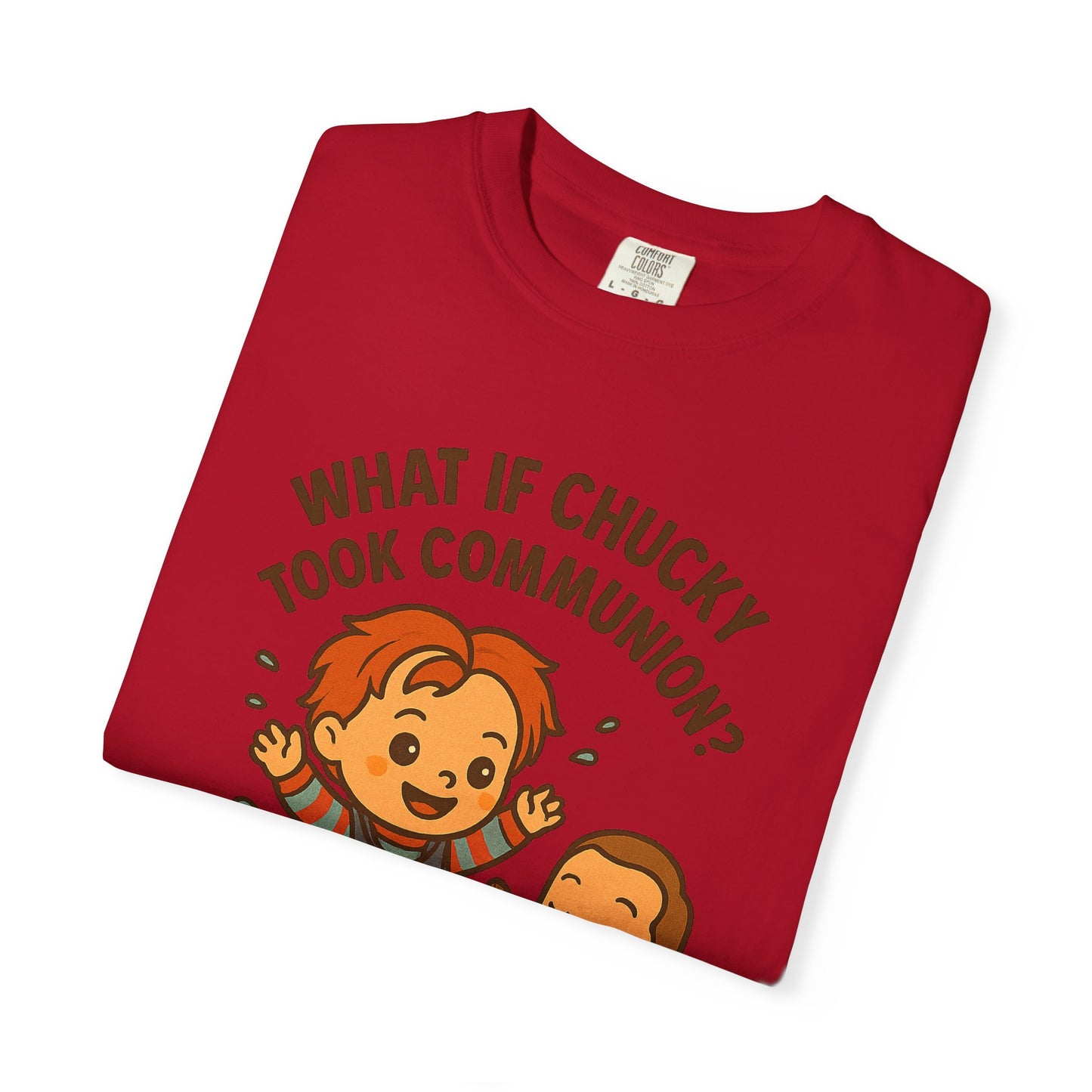 Baptism Humor T-Shirt, Funny Religious Tee, Unisex Gift, Cute Chucky Design, Perfect for Celebrations