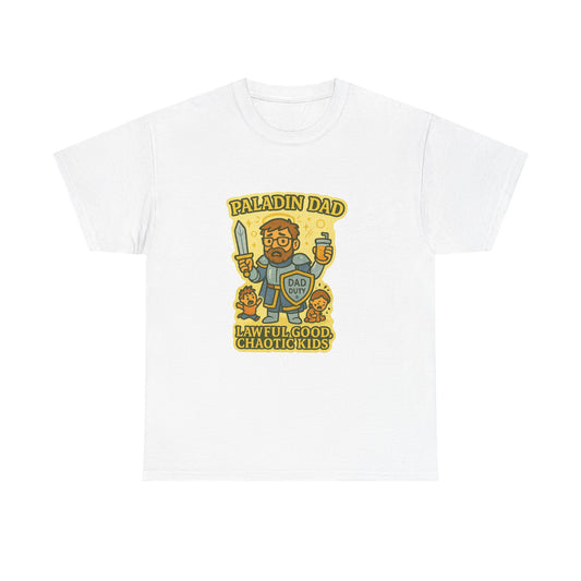 Paladin Dad Unisex Heavy Cotton Tee | Perfect Gift for Dads, Fun Family Time, Gaming Enthusiasts, Fathers' Day, Birthdays
