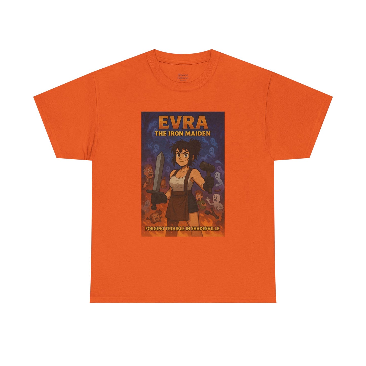 Evra the Iron Maiden Unisex Heavy Cotton Tee | Anime Shirt, Graphic Tee, Geek Fashion, Gift for Her, Casual Wear