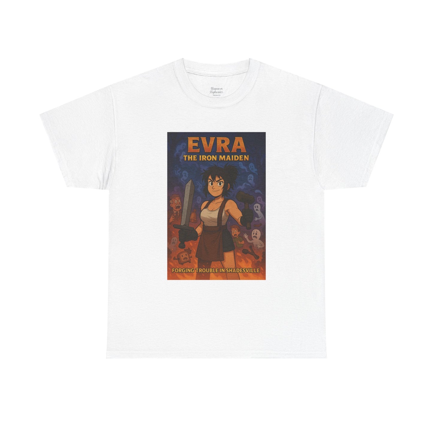 Evra the Iron Maiden Unisex Heavy Cotton Tee | Anime Shirt, Graphic Tee, Geek Fashion, Gift for Her, Casual Wear