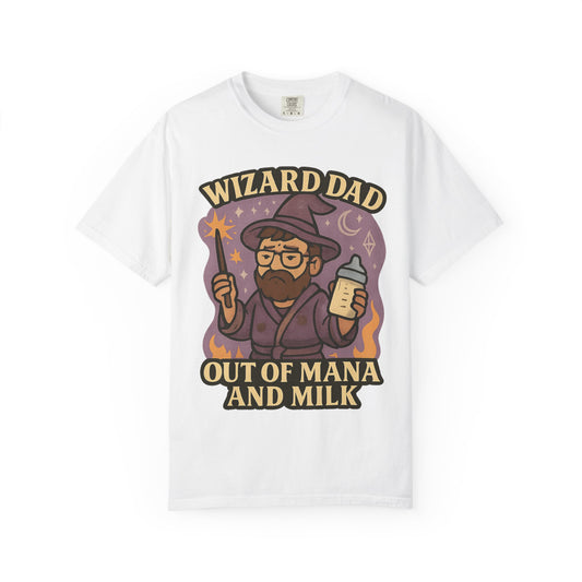 Wizard Dad T-Shirt - Unisex Garment-Dyed Tee for Dads, Funny Gift for Father's Day, Gifts for Wizards, Casual Wear, Character Tee