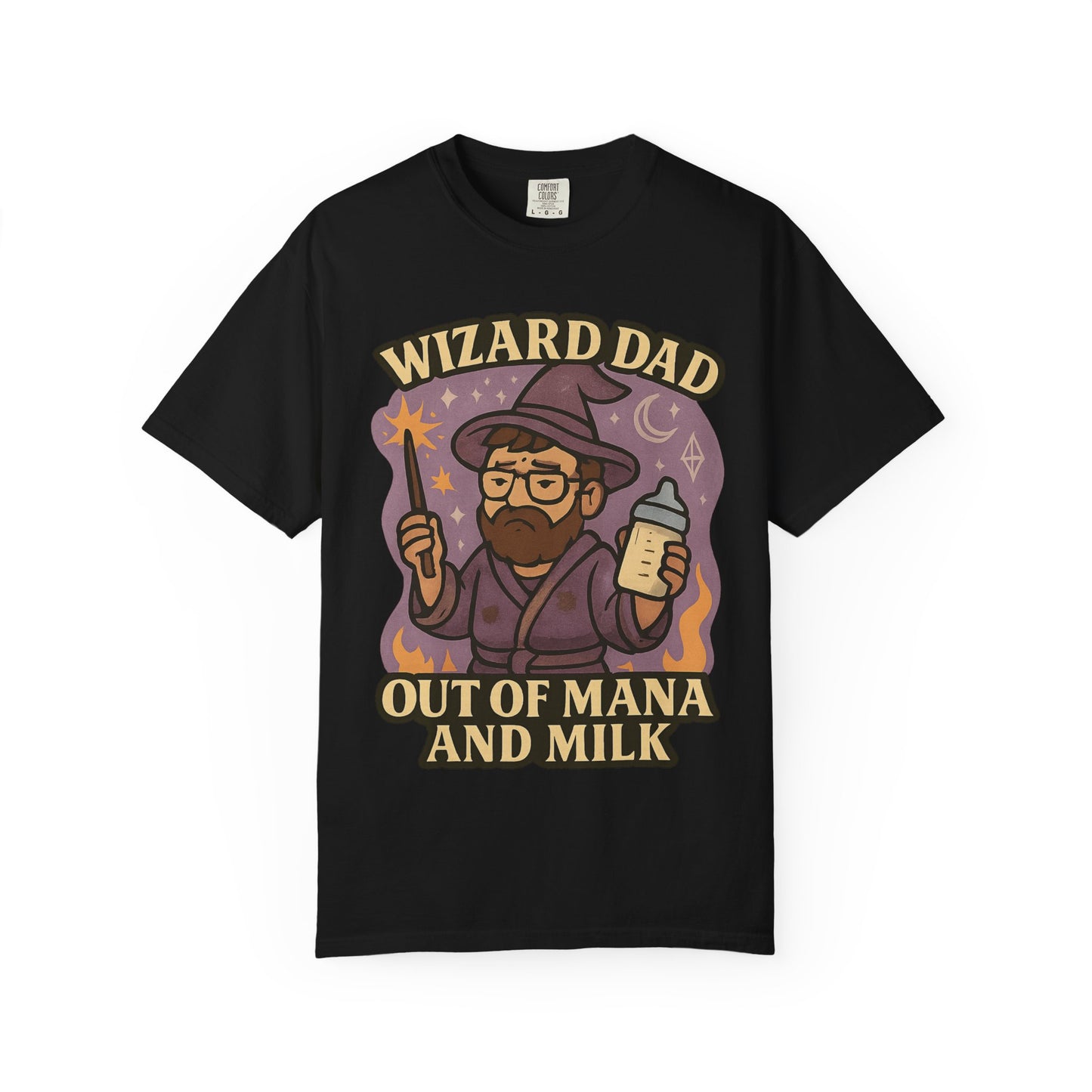 Wizard Dad T-Shirt - Unisex Garment-Dyed Tee for Dads, Funny Gift for Father's Day, Gifts for Wizards, Casual Wear, Character Tee